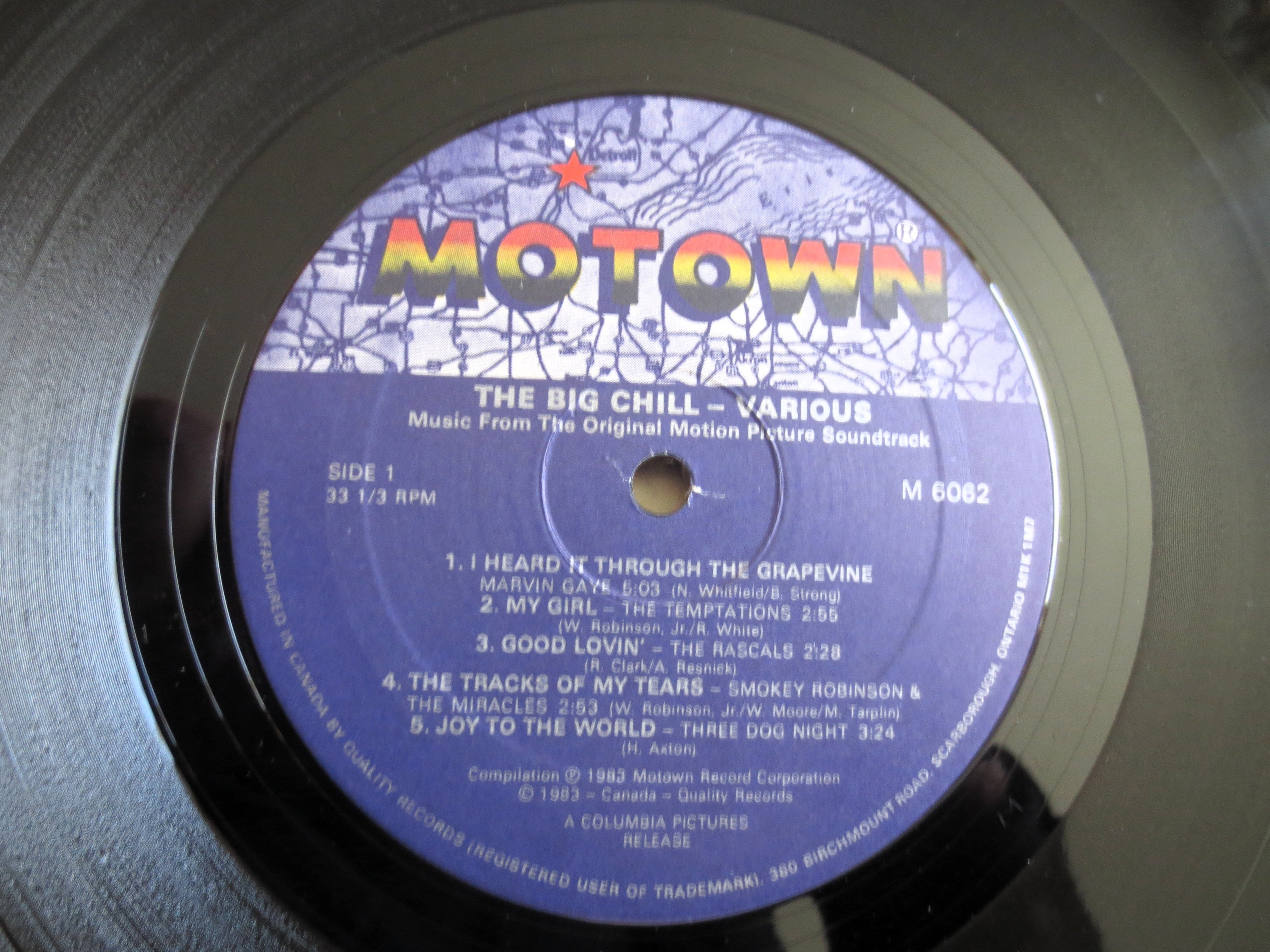 The BIG CHILL, Movie Soundtrack, Vintage Album, 1983 Records, Vinyl Lp