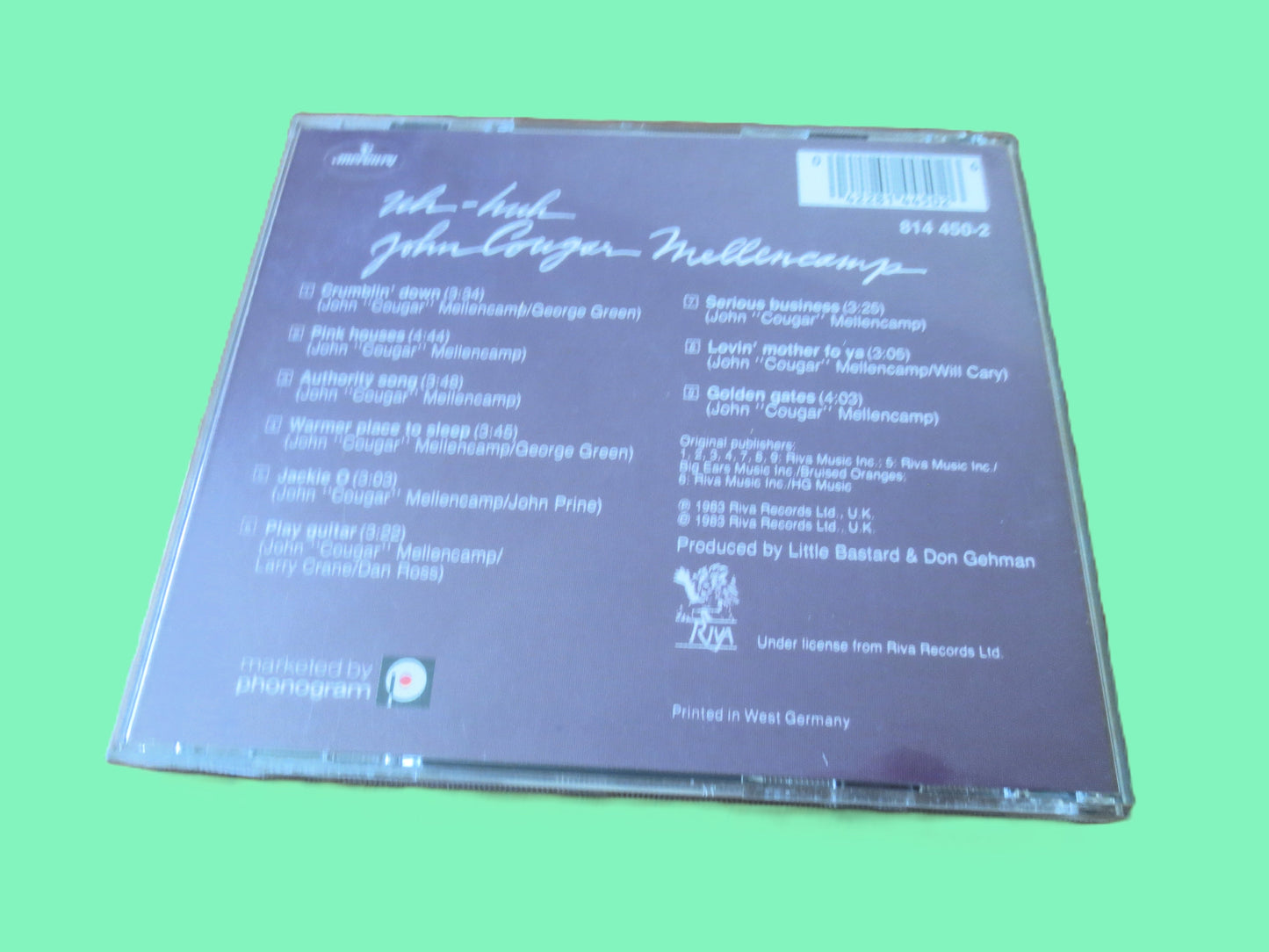 JOHN COUGAR, Uh-Huh, 1983 Compact Disc, Vintage Cd
