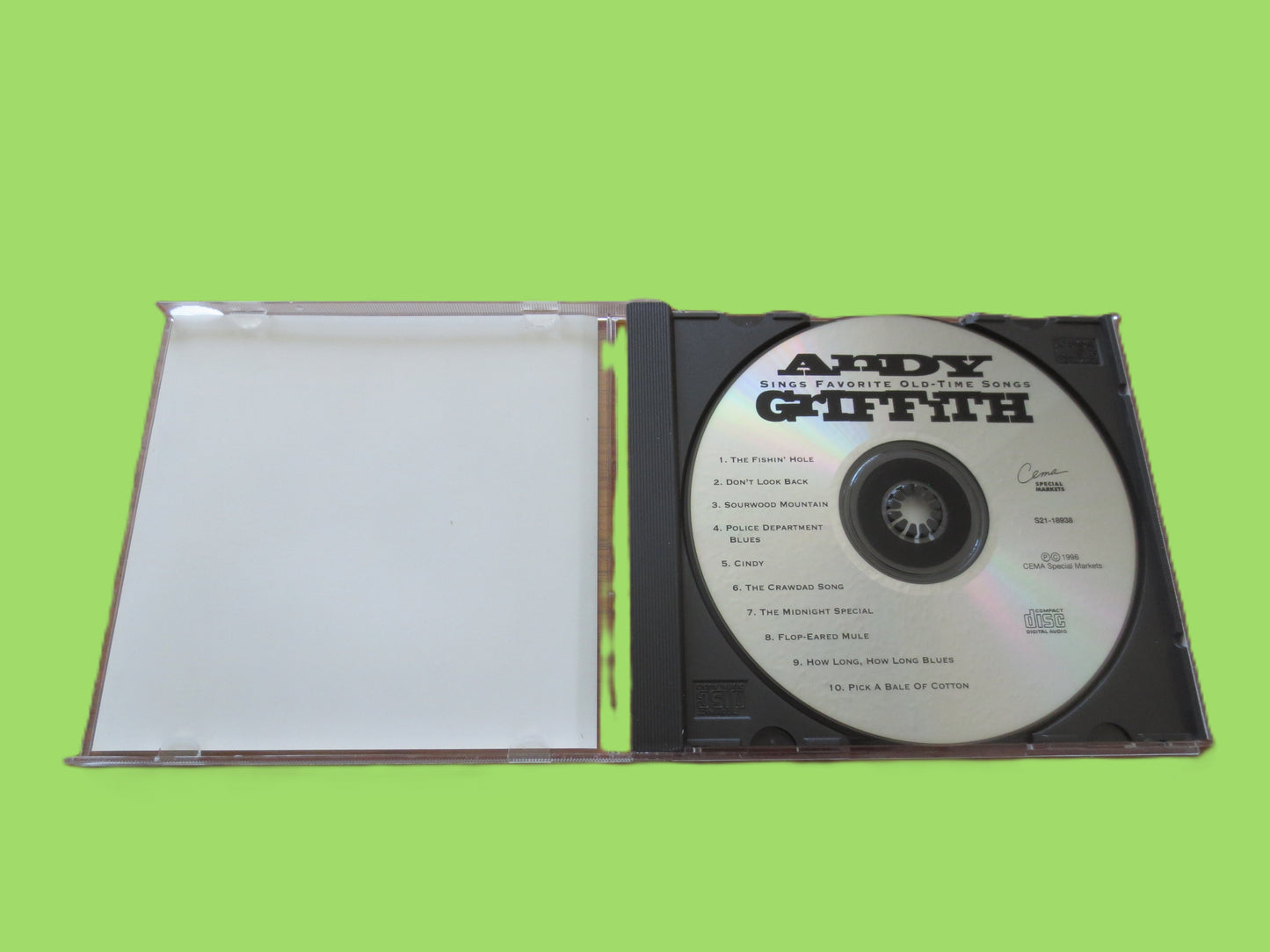 ANDY GRIFFITH, Old Time Songs, 1996 Compact Disc, Vintage Cd