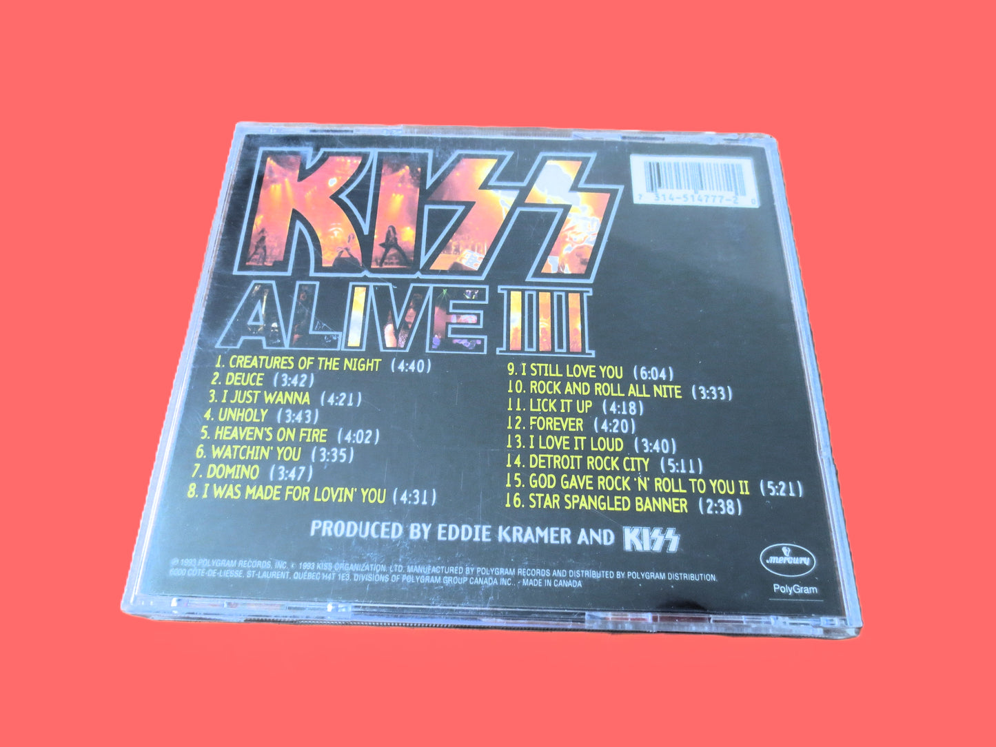 KISS, Kiss Alive III, 1993 Compact Disc, Vintage Cd
