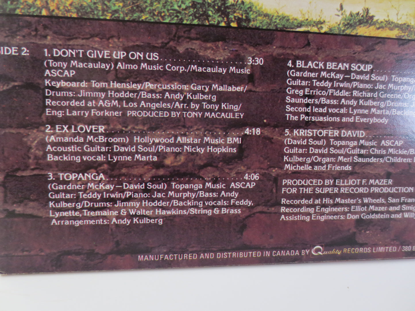 DAVID SOUL, David Soul Record, David Soul Album, David Soul Lp, David Soul Vinyl, Vintage Vinyl, David Soul, Vinyl Lp, Lp, 1977 Records