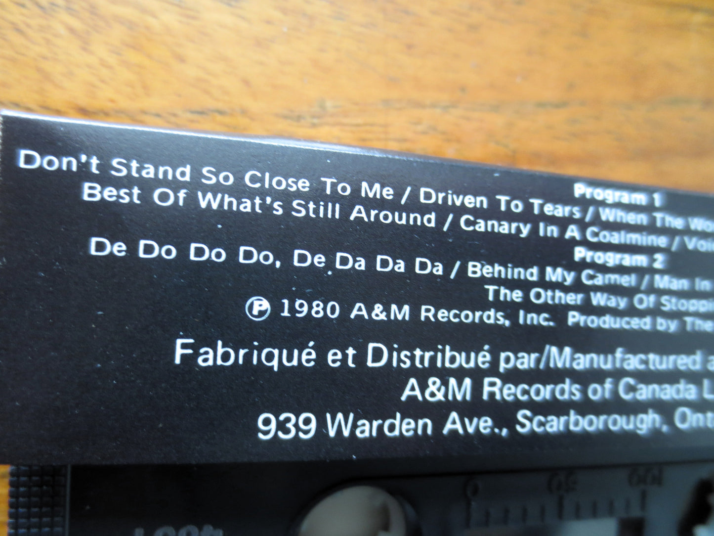 The POLICE, Zenyatta Mondatta, 1985 Cassette Tape, Vintage Cassette