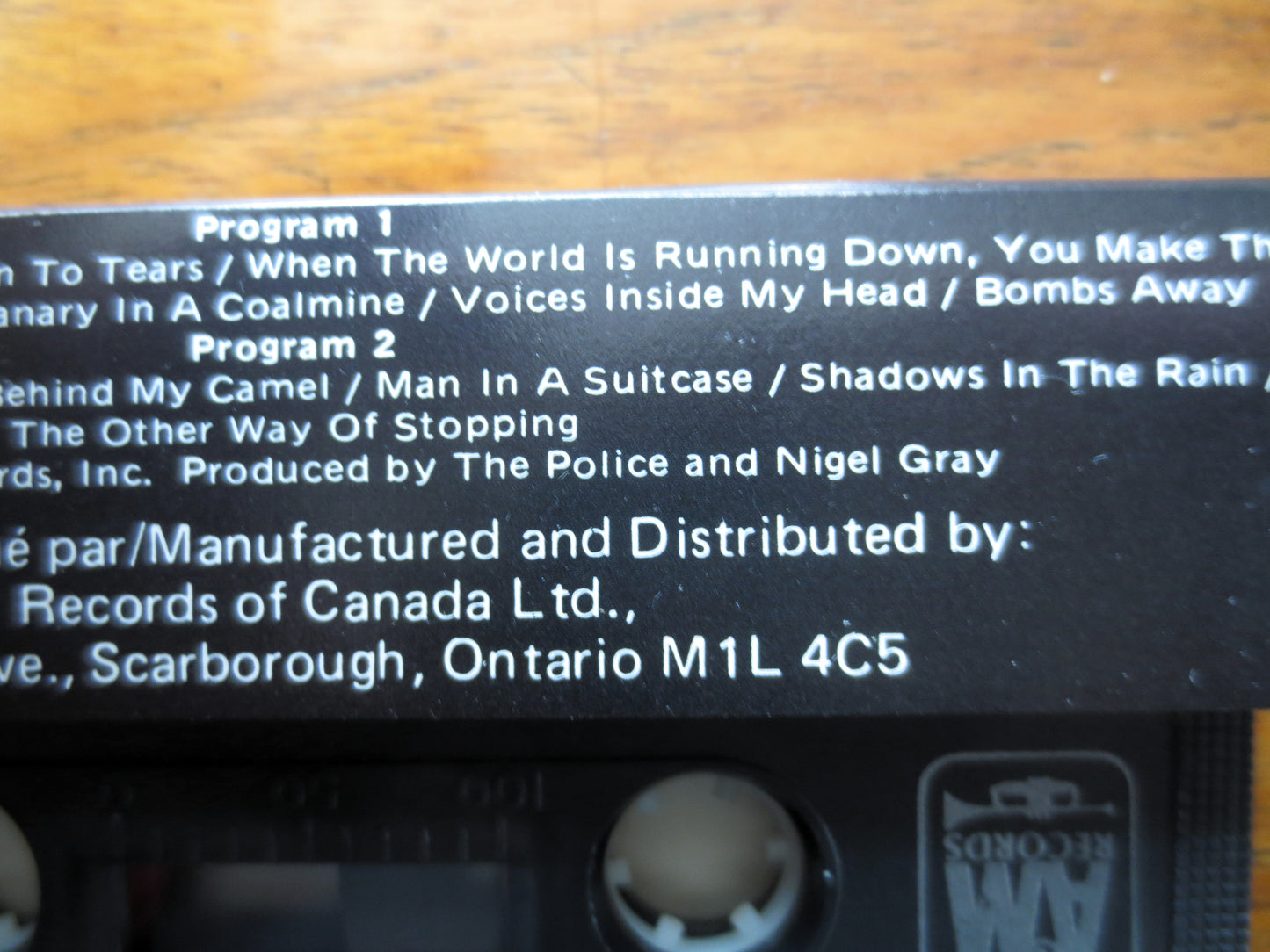 The POLICE, Zenyatta Mondatta, 1985 Cassette Tape, Vintage Cassette