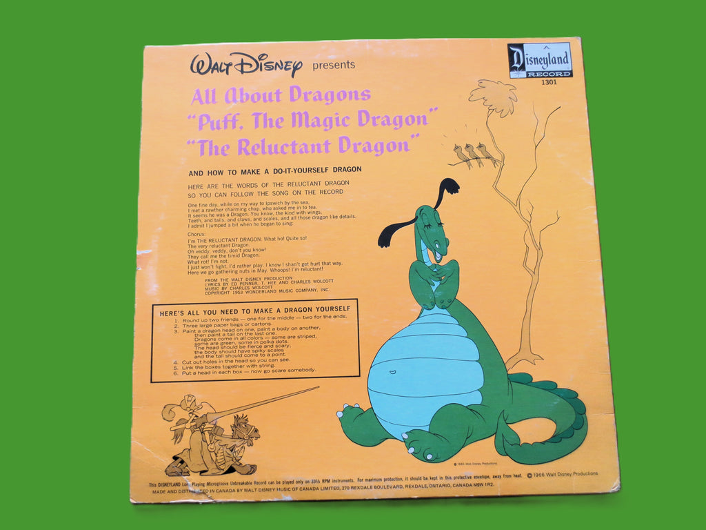 Walt Disney – All About Dragons (1966) Vinyl LP