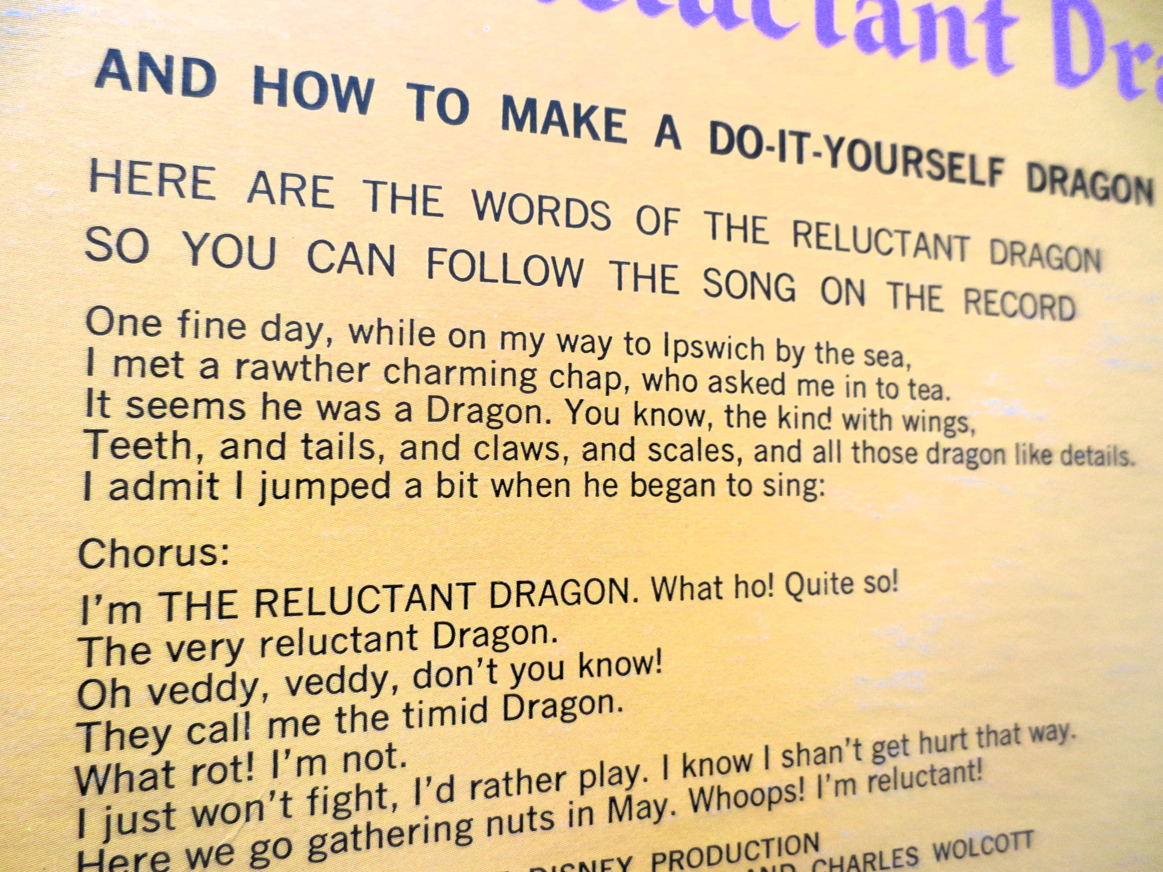 All About DRAGONS, Disneyland Records, Vintage Album, 1966 Record, Vinyl Lp