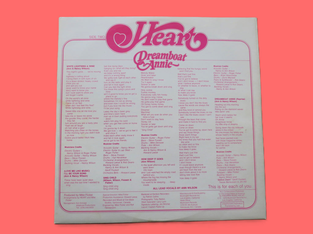Heart – Dreamboat Annie (1976) Vinyl LP