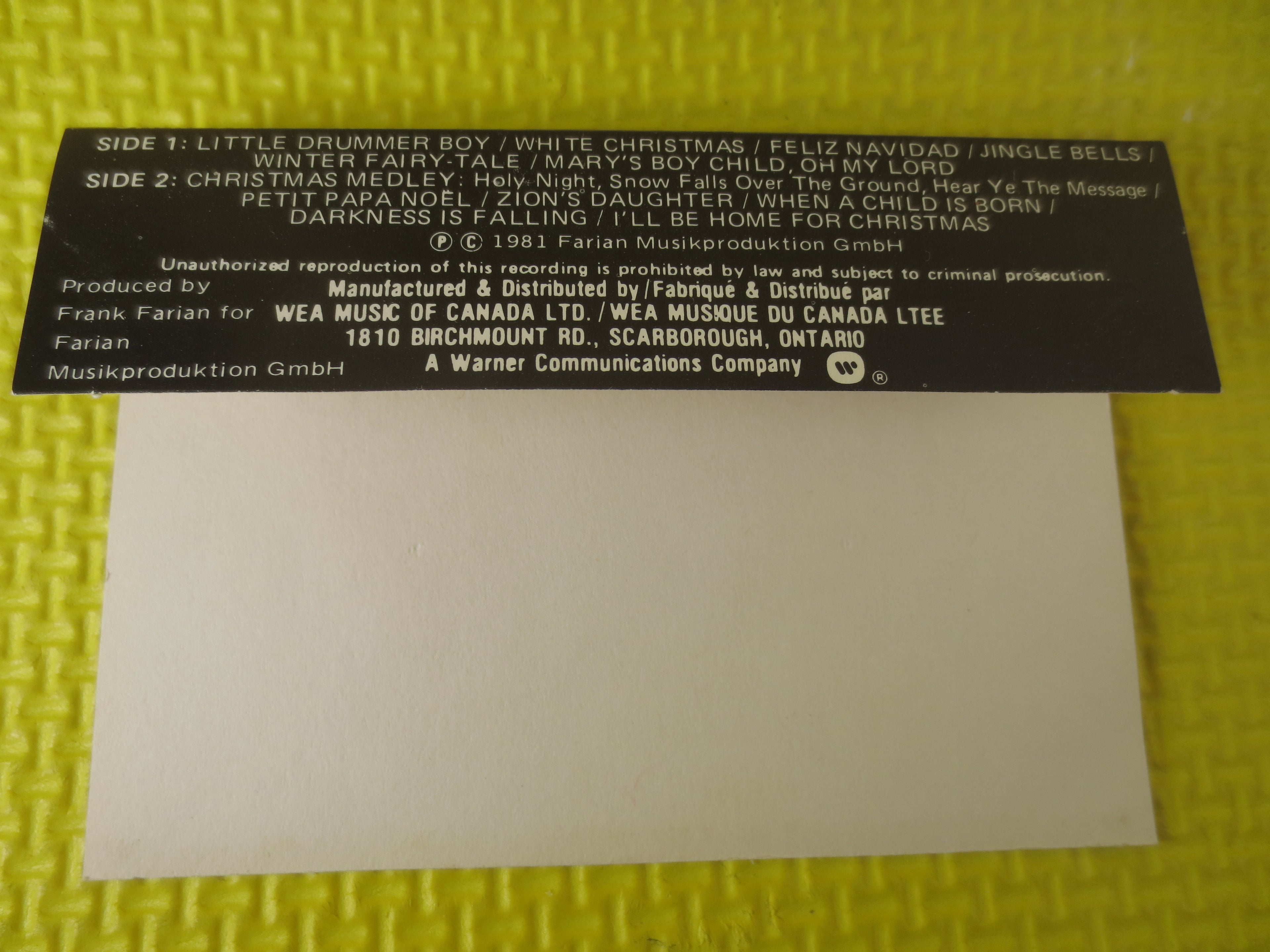 Boney M. – Christmas Album (1981) Cassette