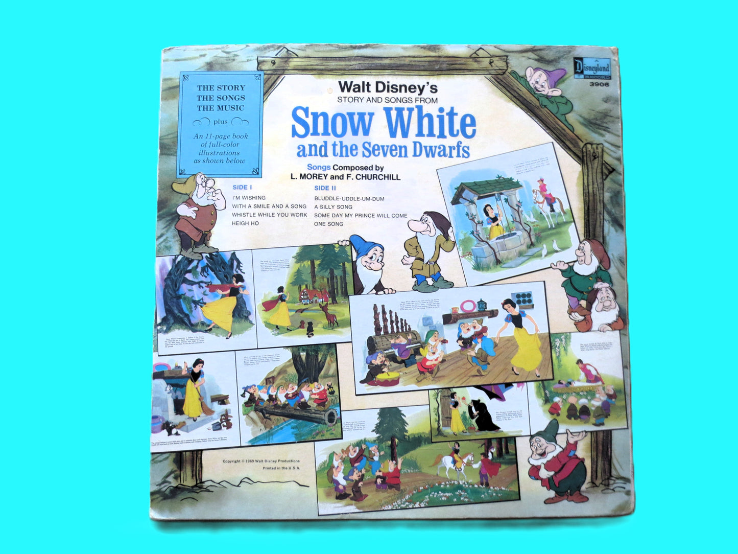 SNOW WHITE, Disneyland Record, Disney Records, 1969 Records, Vinyl Lp