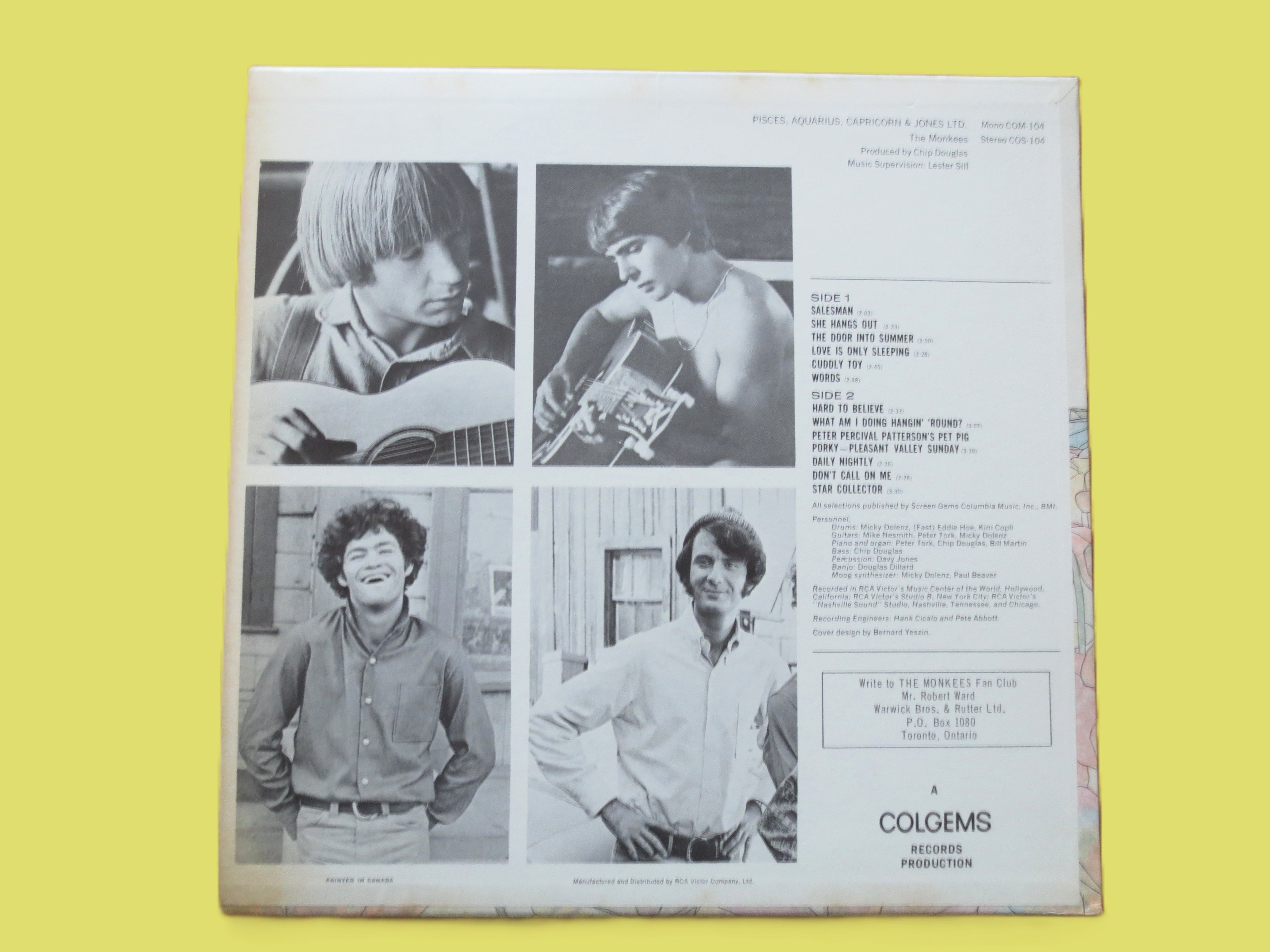 The MONKEES, Pisces, Aquarius, Capricorn & Jones Ltd., Vintage Album, 1967 Record, Vinyl Lp