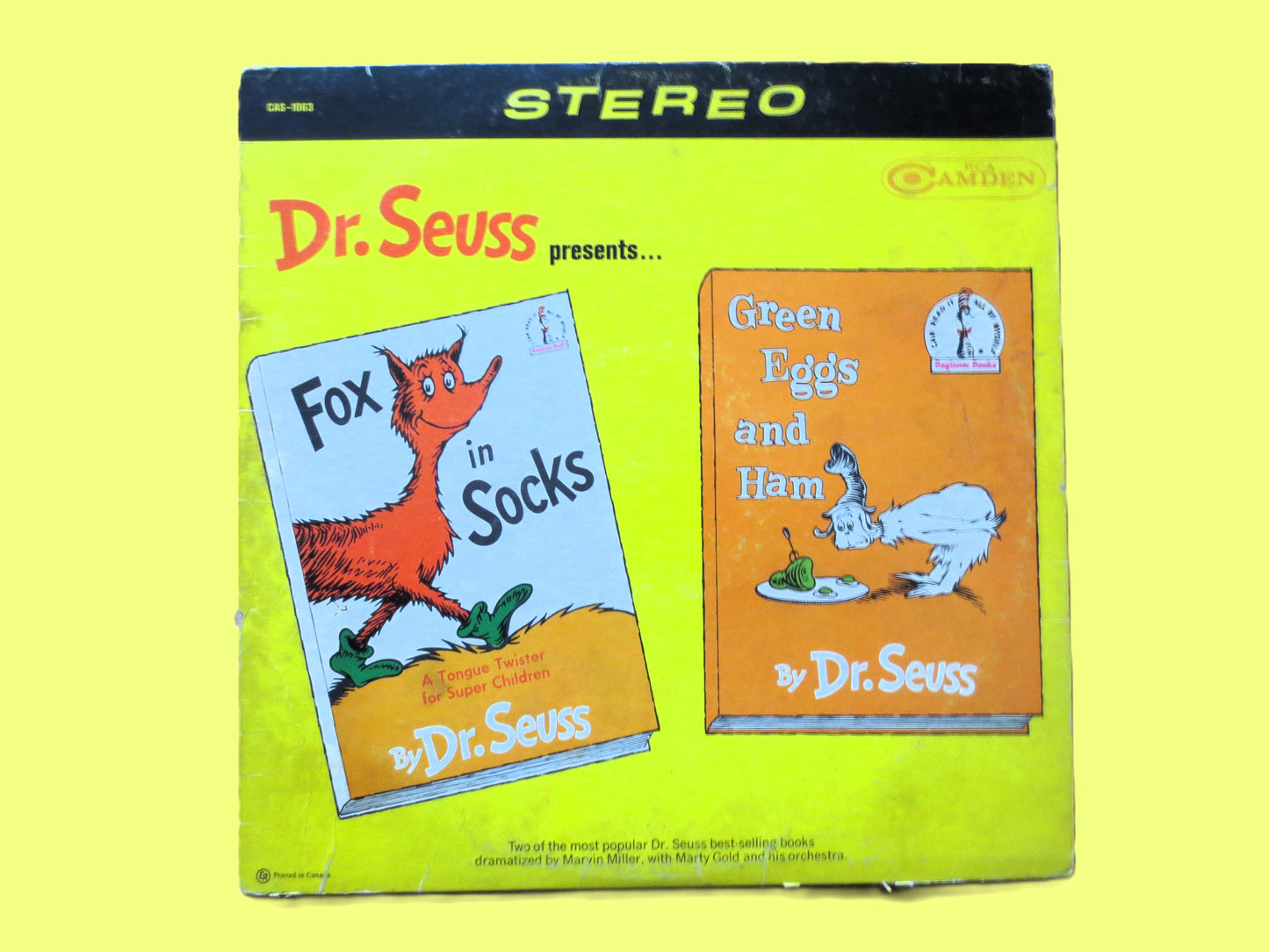 Dr. SEUSS, GREEN EGGS and Ham, Fox in Socks, 1965 Record, Vinyl Lp