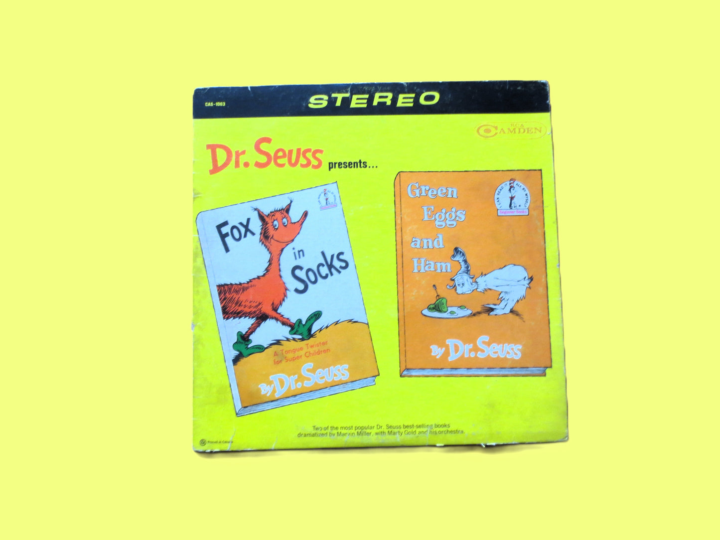 Dr. SEUSS, GREEN EGGS and Ham, Fox in Socks, 1965 Record, Vinyl Lp