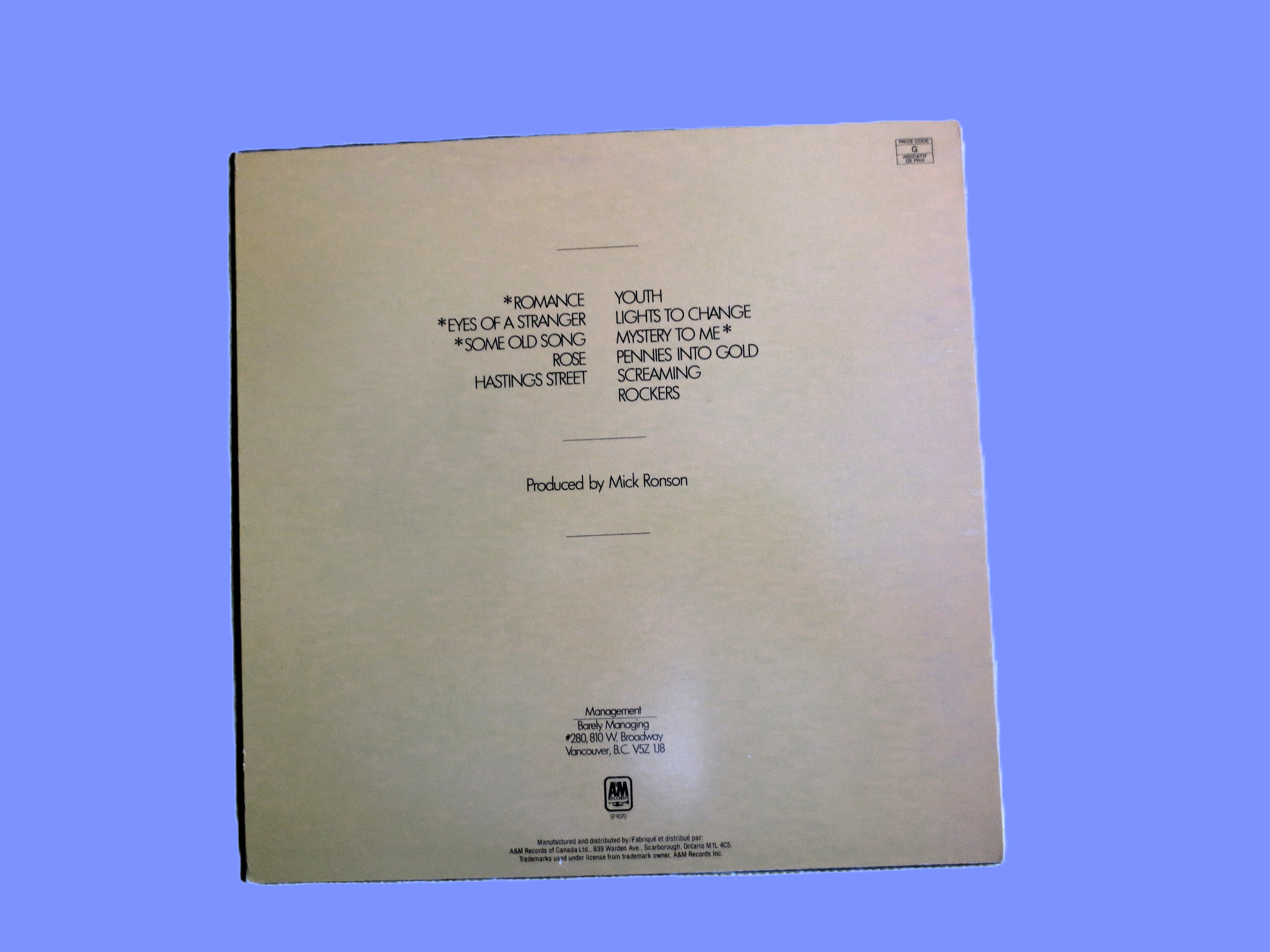 The PAYOLAS, No Stranger to Danger, Vintage Album, 1982 Record, Vinyl Lp