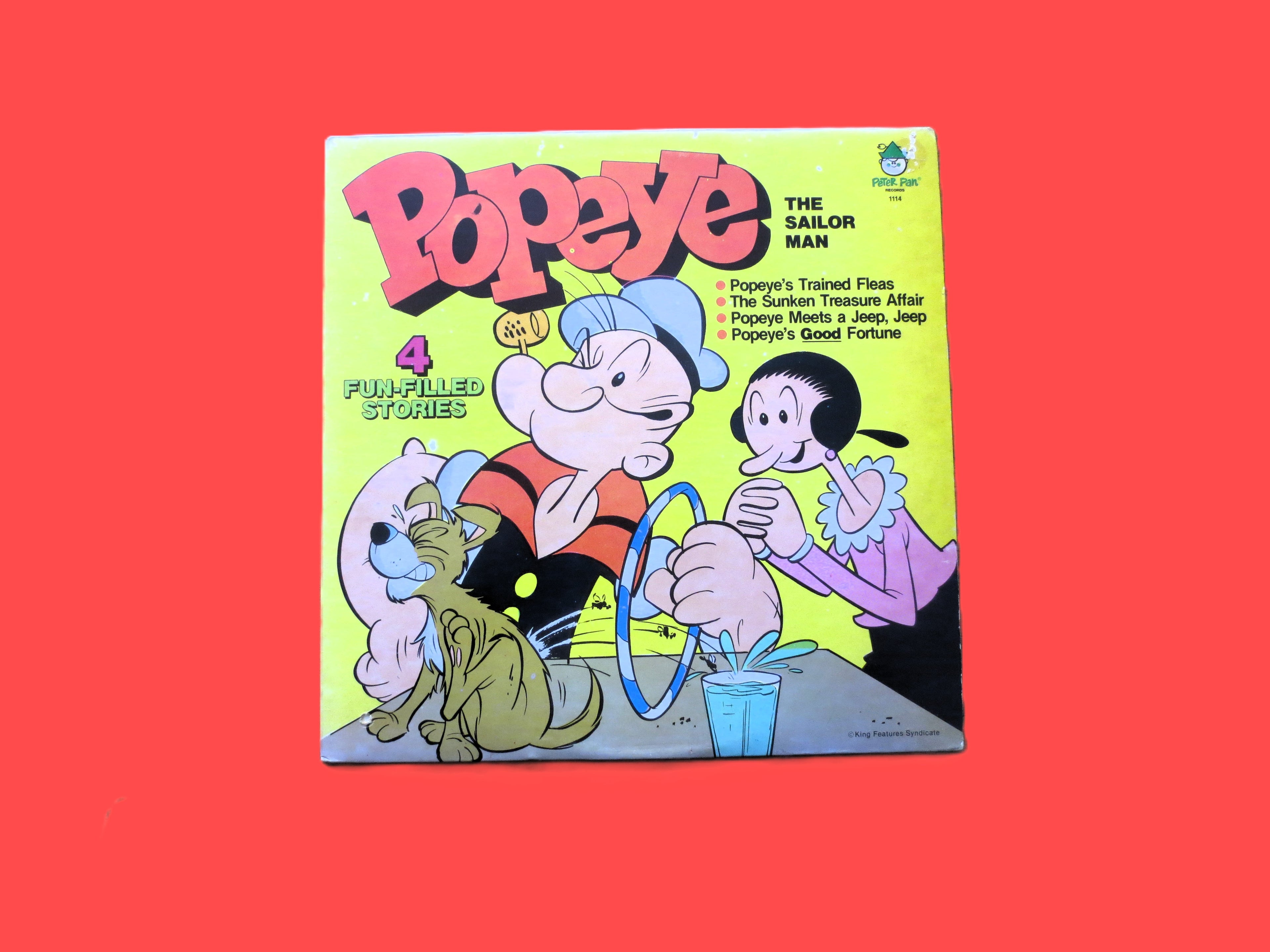 POPEYE, The Sailor Man, Children's Records, Vintage Album, 1967 Record, Vinyl Lp
