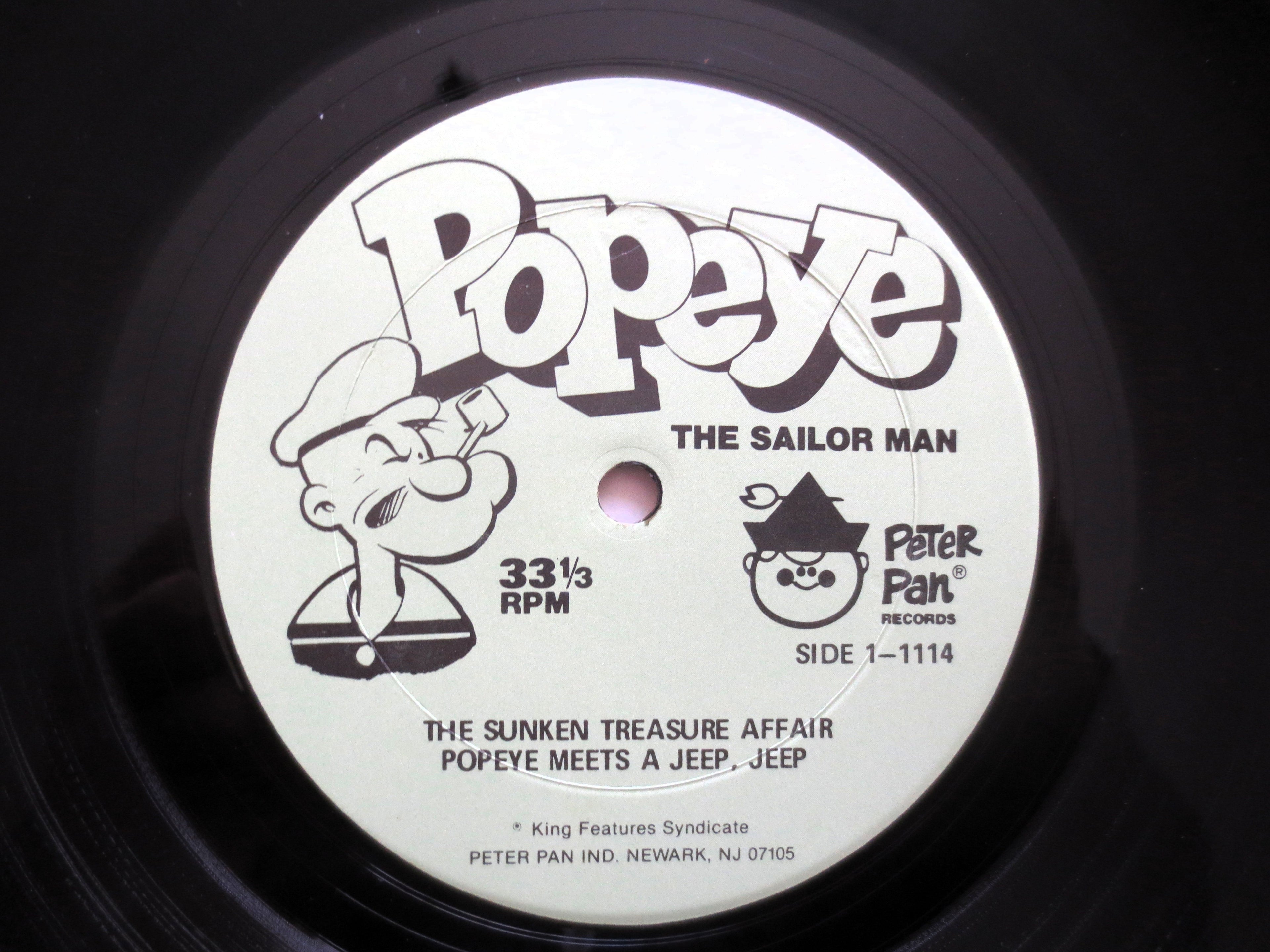POPEYE, The Sailor Man, Children's Records, Vintage Album, 1967 Record, Vinyl Lp