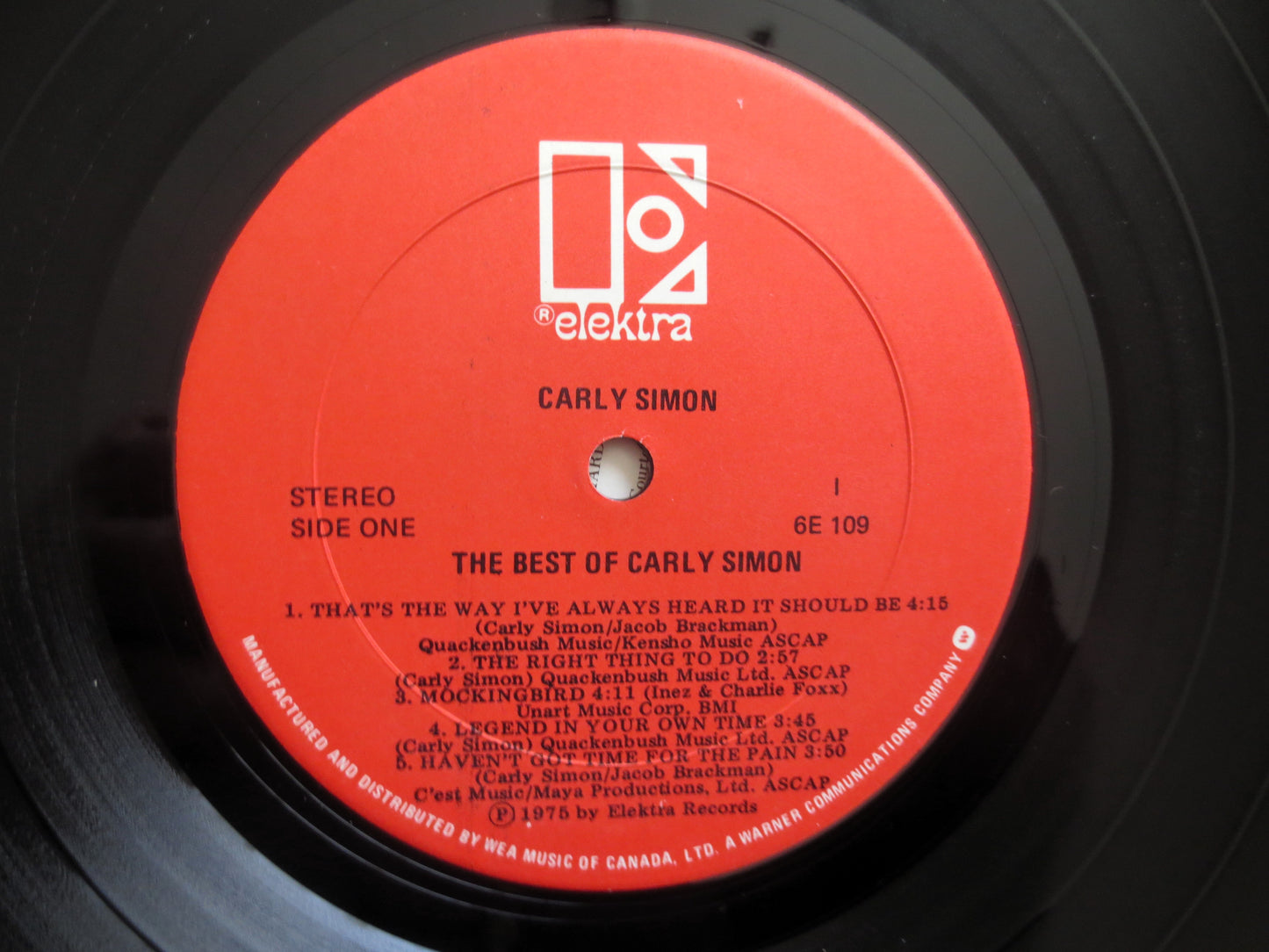 CARLY SIMON, The Best of, 1975 Record, Vinyl Lp