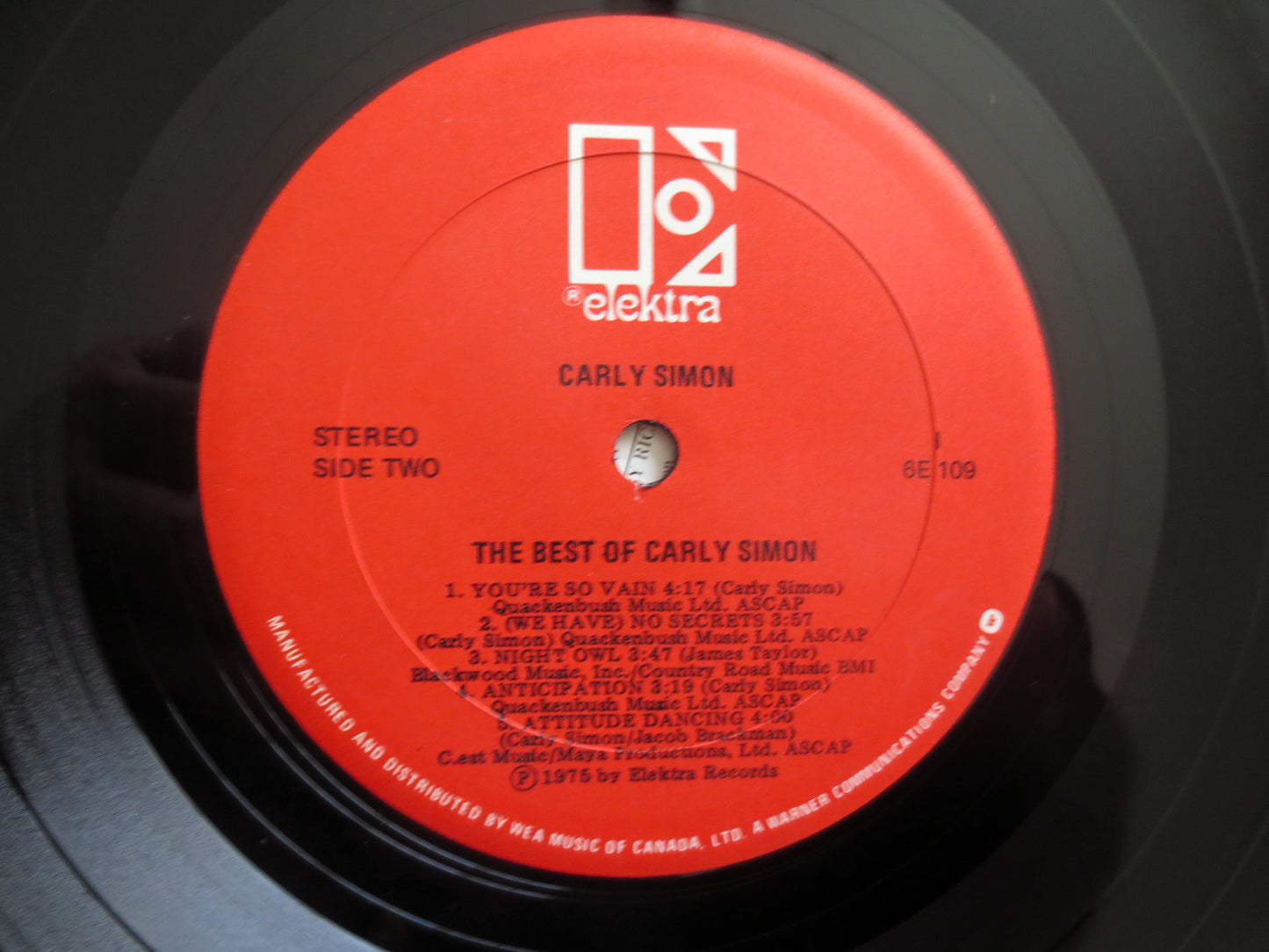 CARLY SIMON, The Best of, 1975 Record, Vinyl Lp