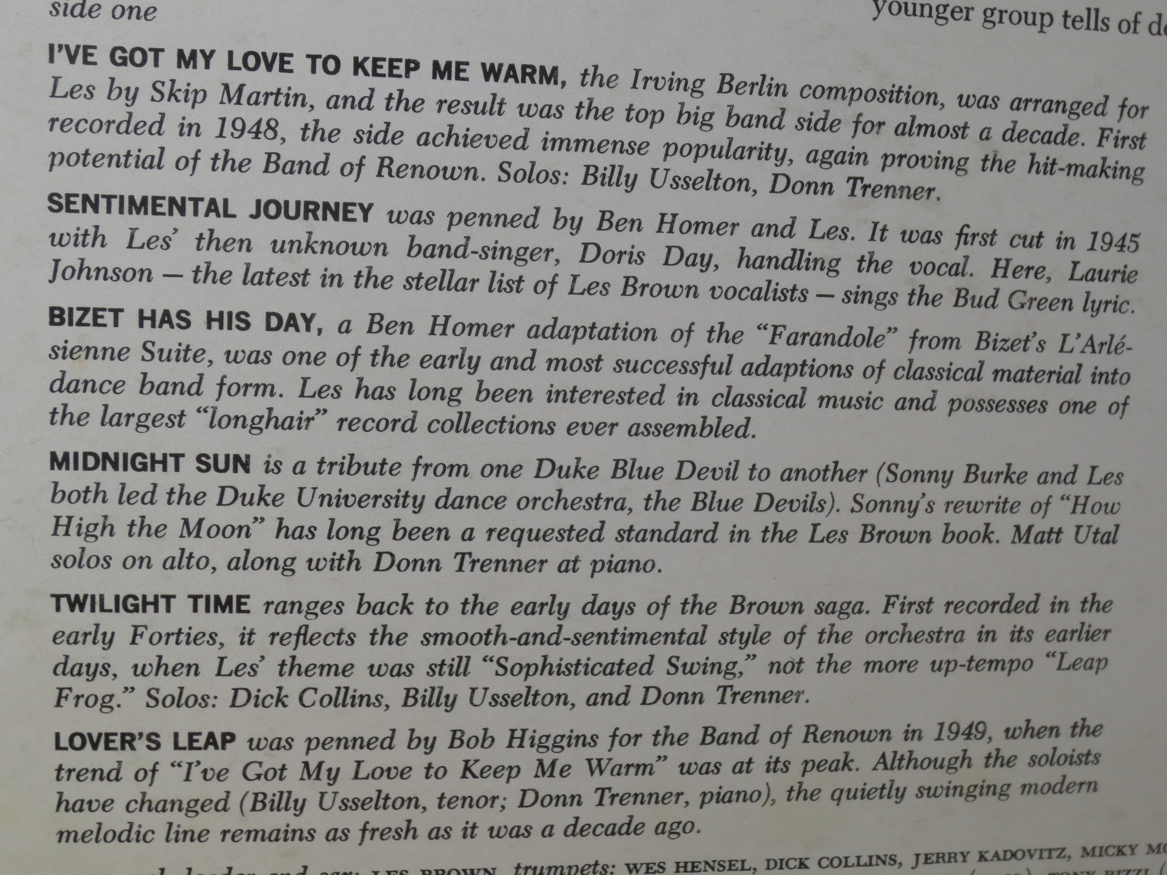 Les Brown & His Band of Renown – The Les Brown Story (1959) Vinyl LP