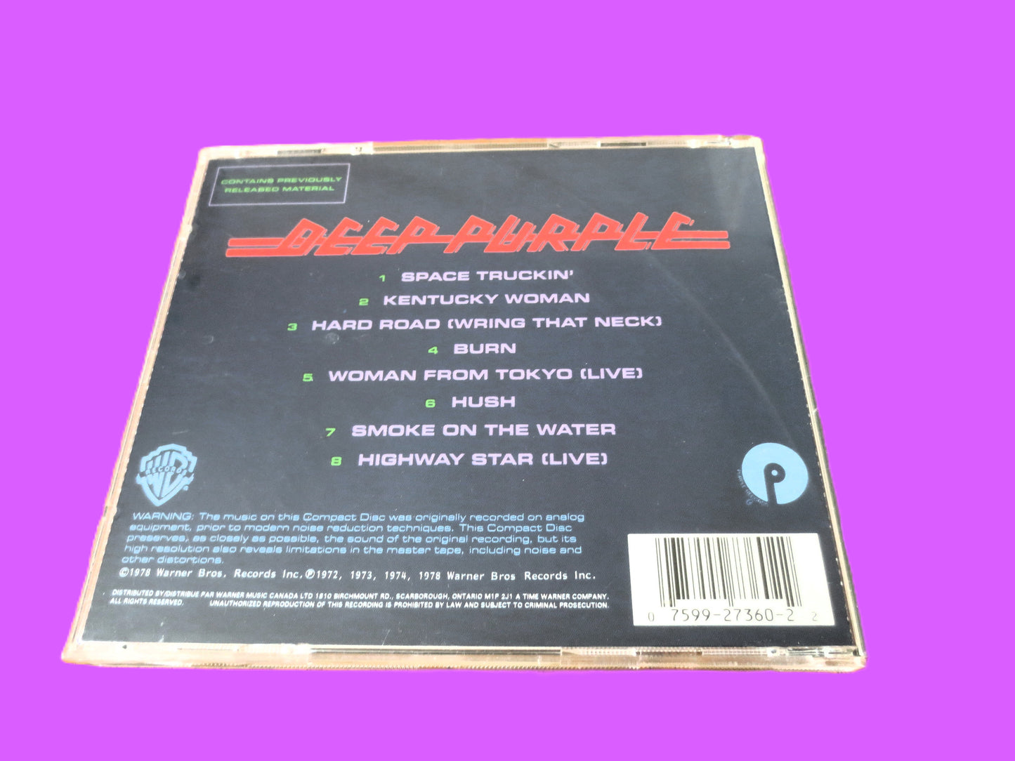 DEEP PURPLE, When We Rock, 1988 Compact Disc, Vintage Cd