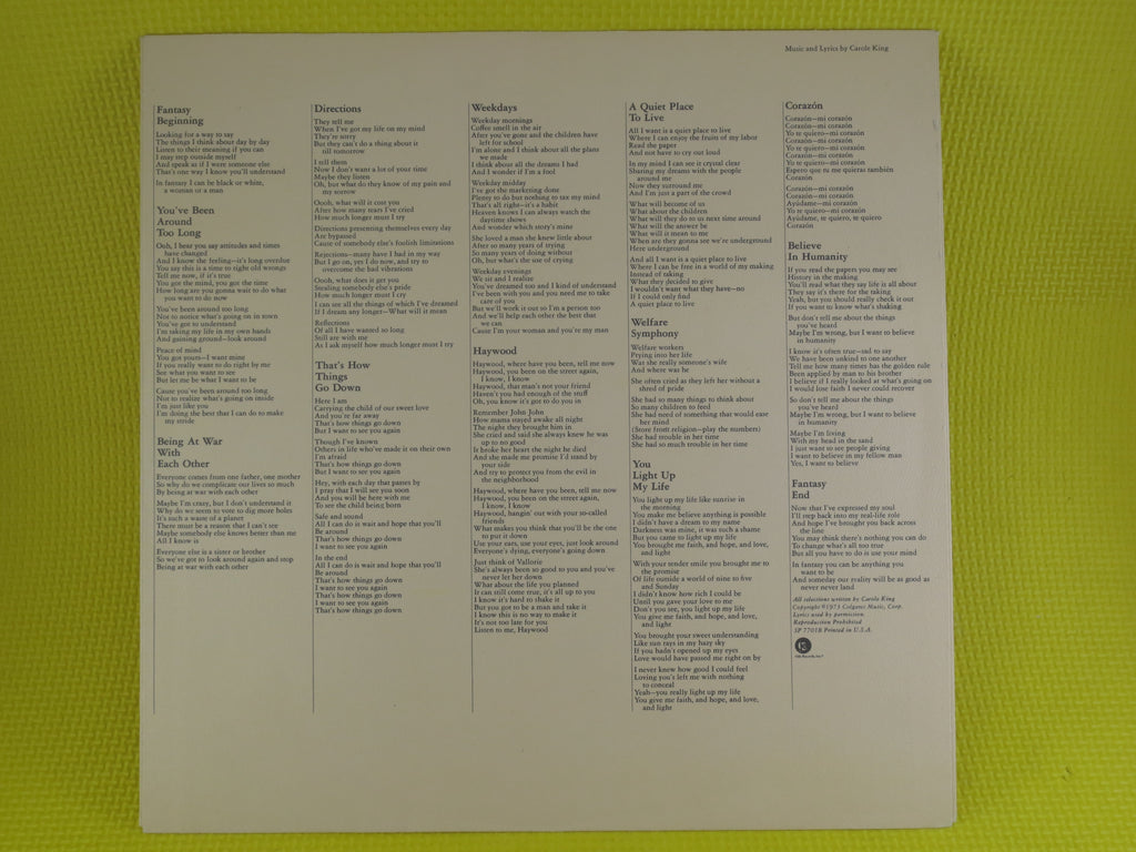 Carole King – Fantasy (1973) Vinyl LP