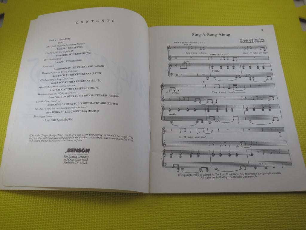 Sing-A-Song Along – Kids Sheet Music Book (1986)