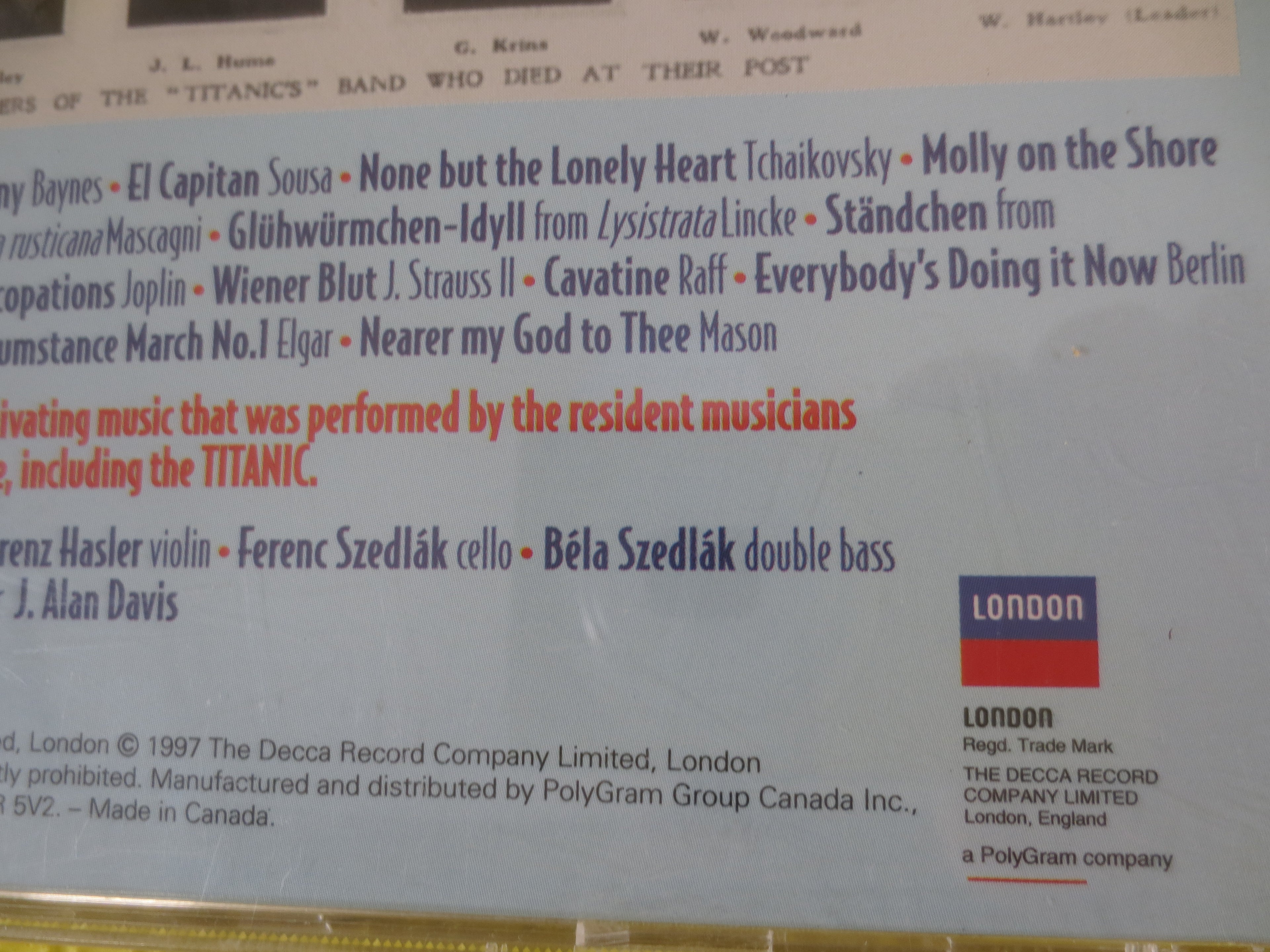And the Band Played On – Music from the Titanic (1997) CD