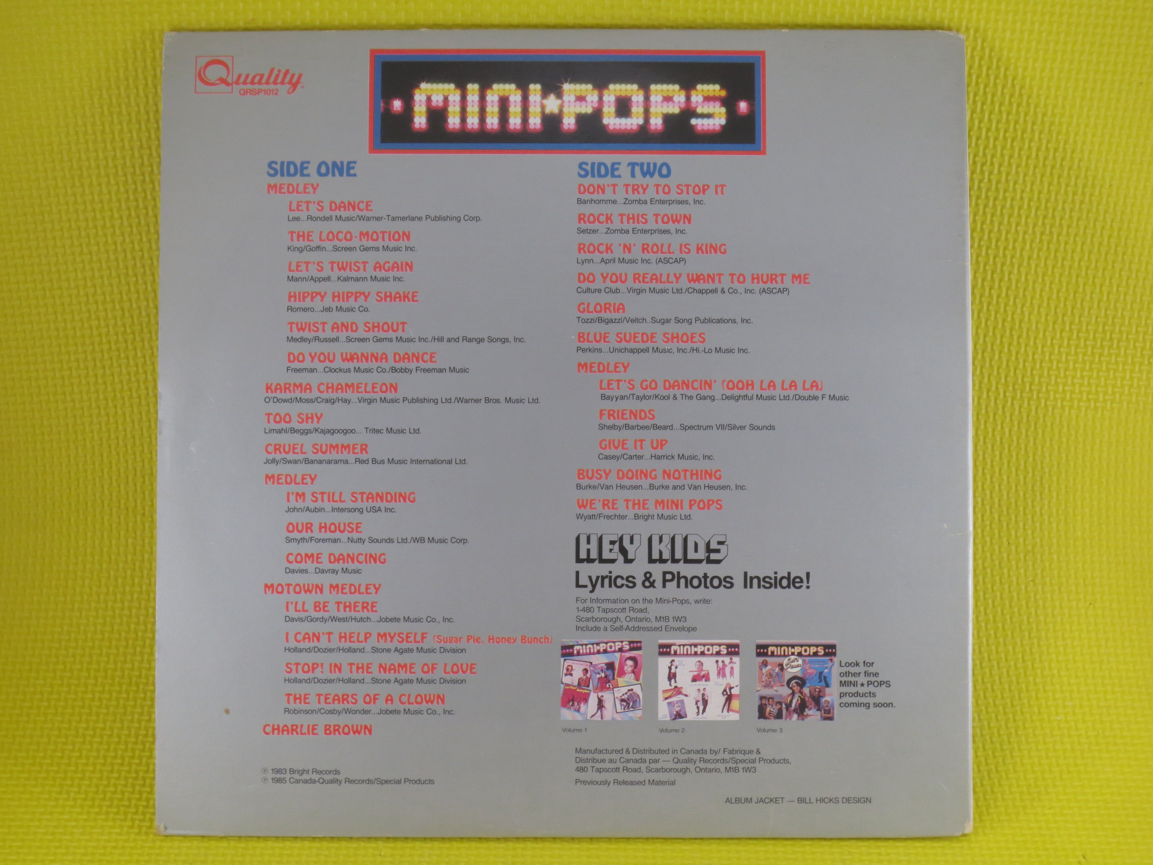 Mini-Pops – Let's Dance Volume III (1985) K-Tel Vinyl LP