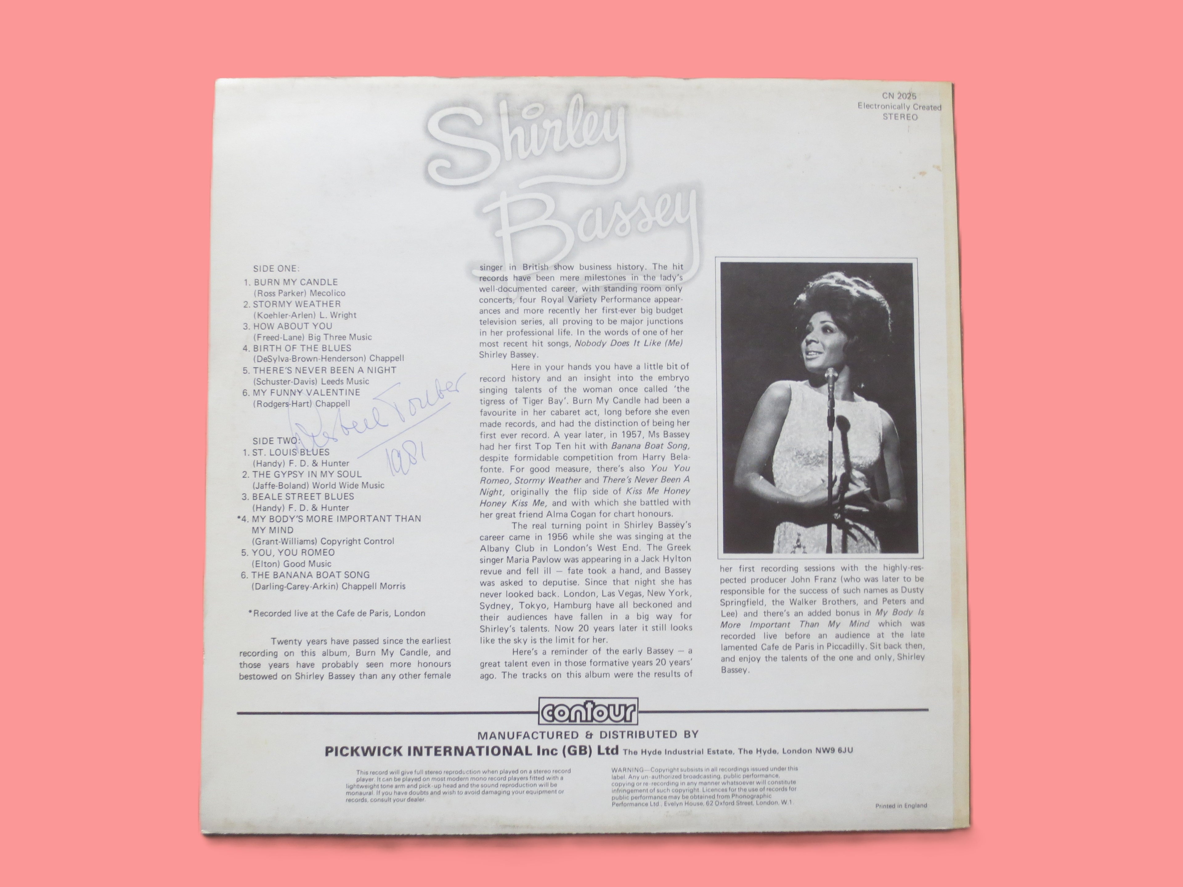 SHIRLEY BASSEY, Burn My Candle, Vintage Album, 1976 Record, Vinyl Lp