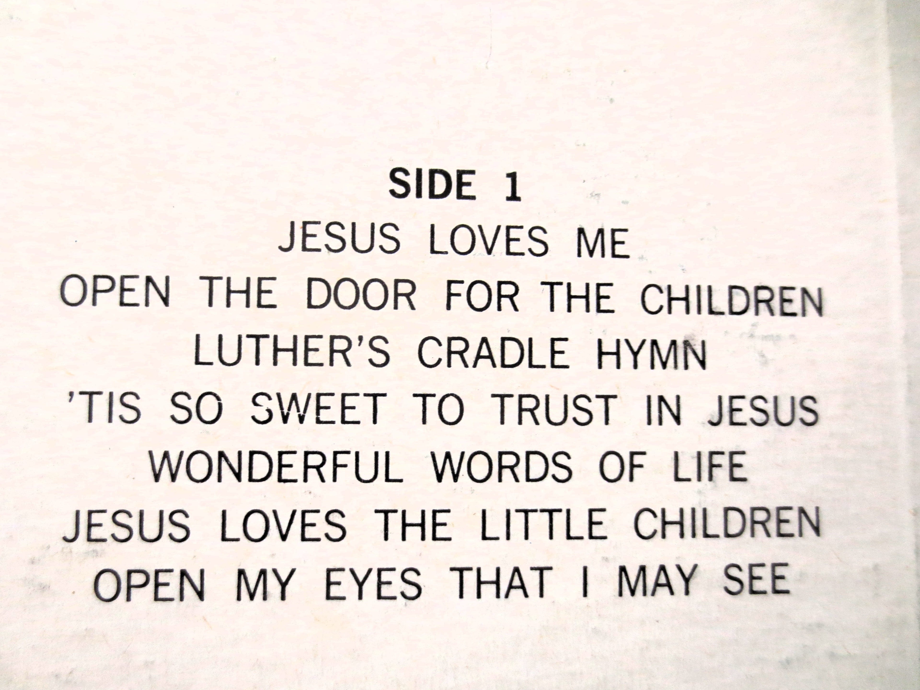 Sunday School Songs (c.1965) Vinyl LP
