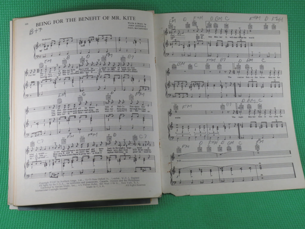 The Beatles – Sgt. Pepper's Lonely Hearts Club Band Sheet Music Book (1967)
