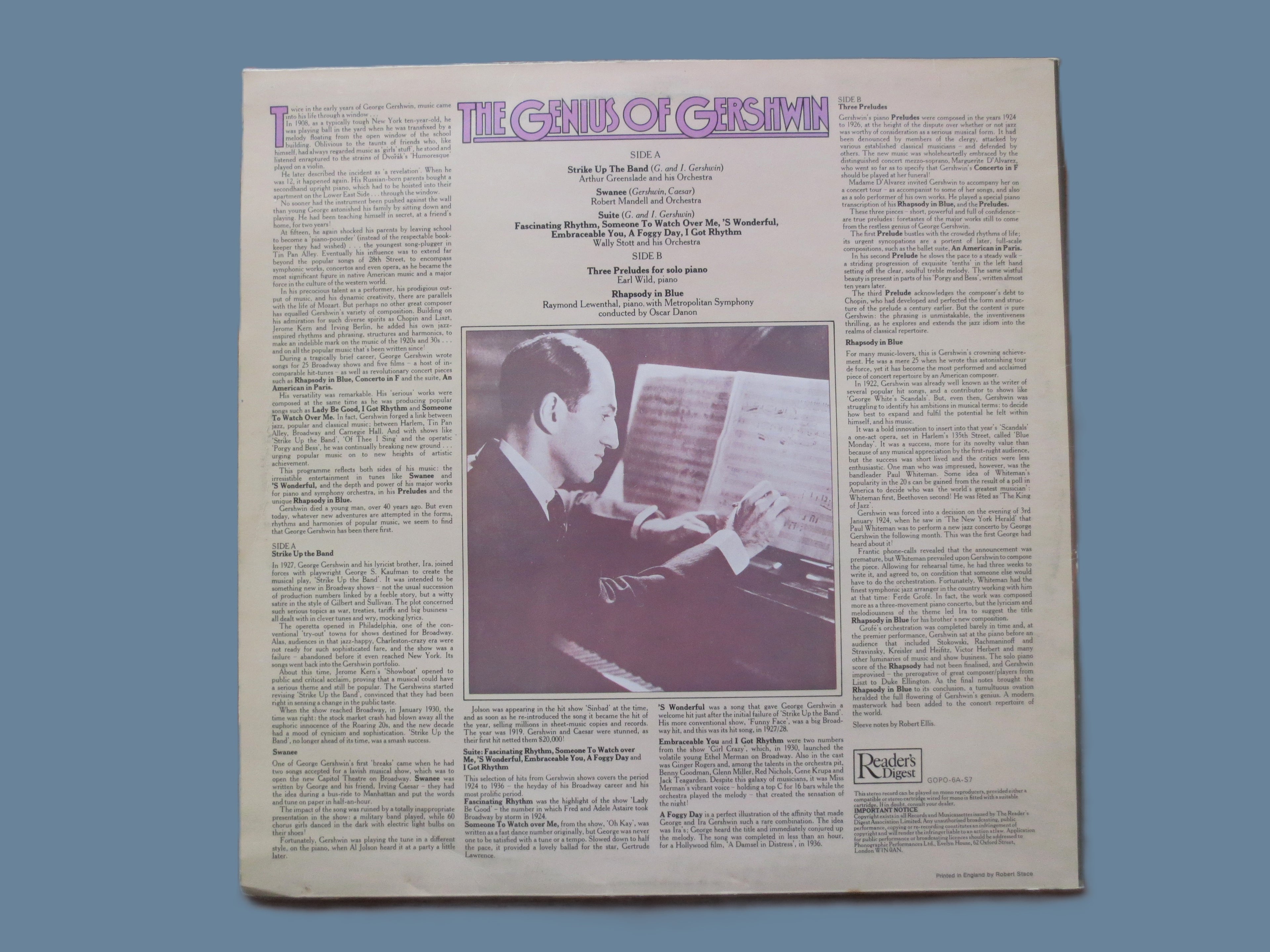 George Gershwin – The Genius of Gershwin (c.1975) Vinyl LP
