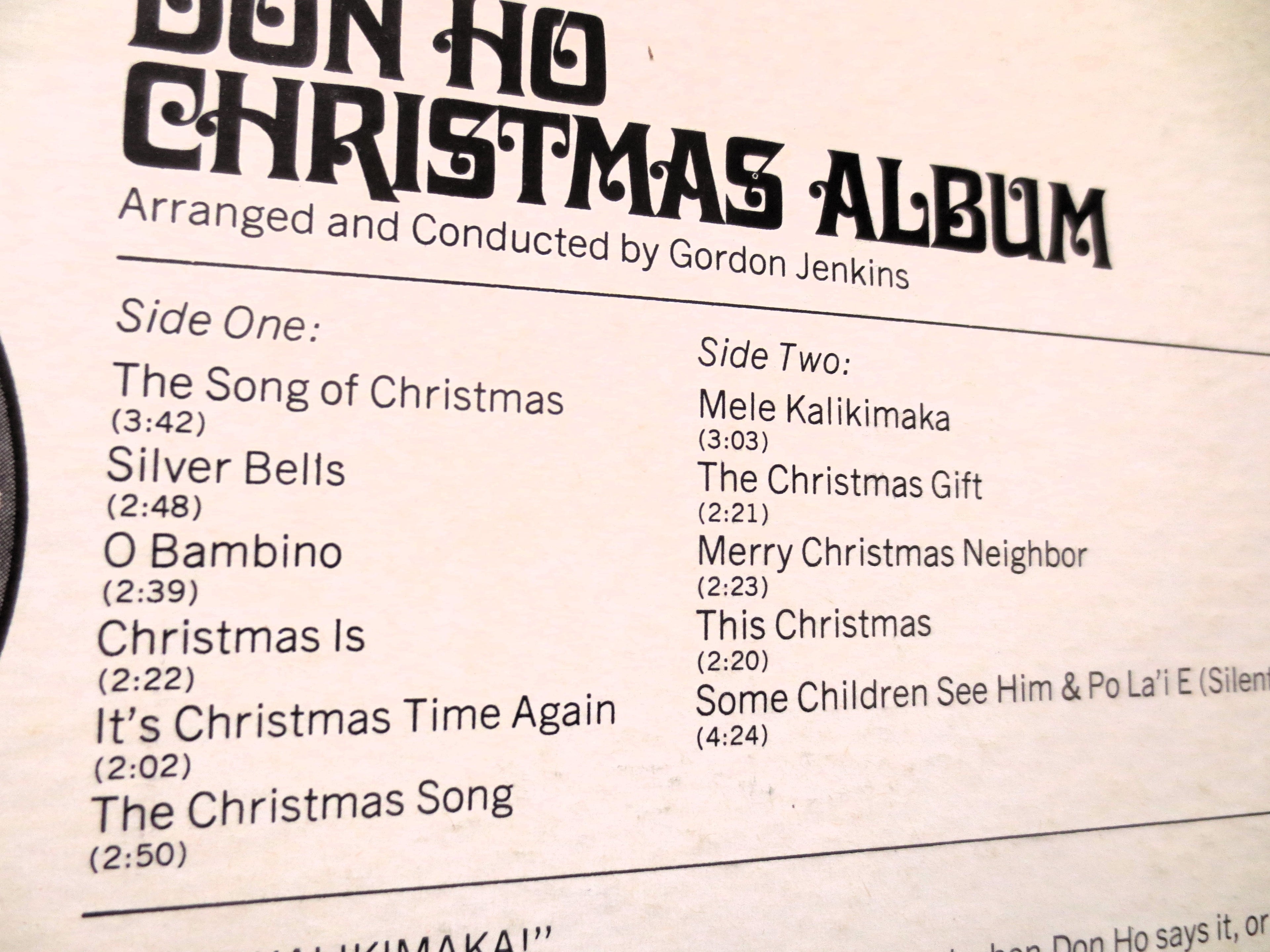 Don Ho – The Don Ho Christmas Album (1967) Vinyl LP