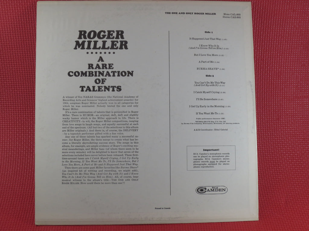 Roger Miller – The One and Only (1965) Vinyl LP
