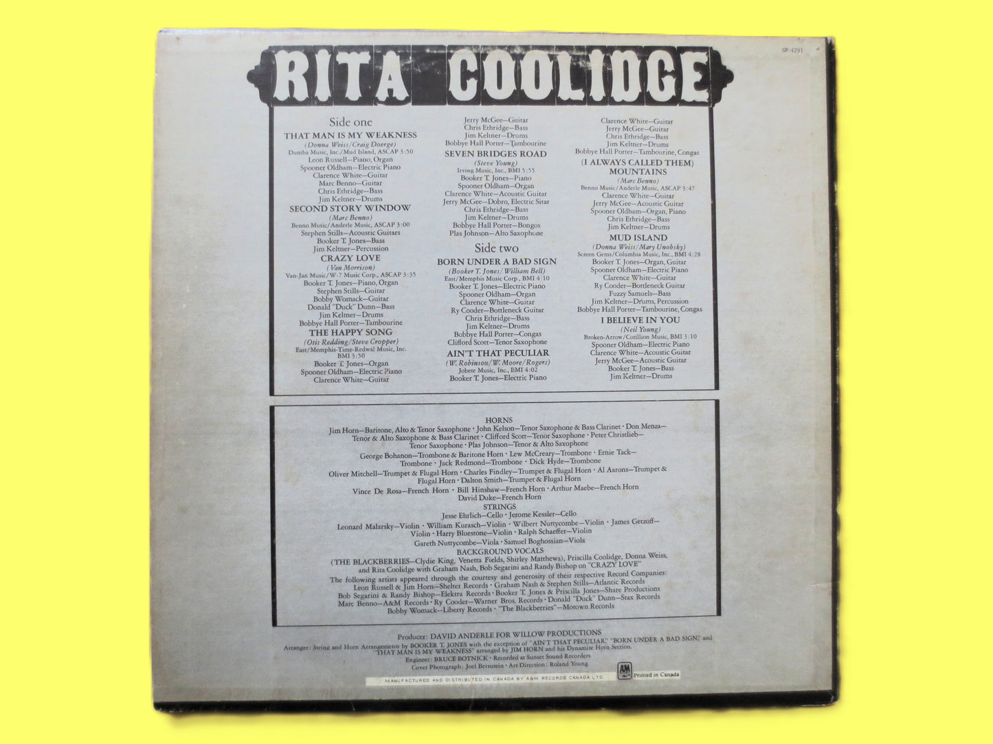 RITA COOLIDGE, Debut Album, 1971 Record, Vinyl Lp