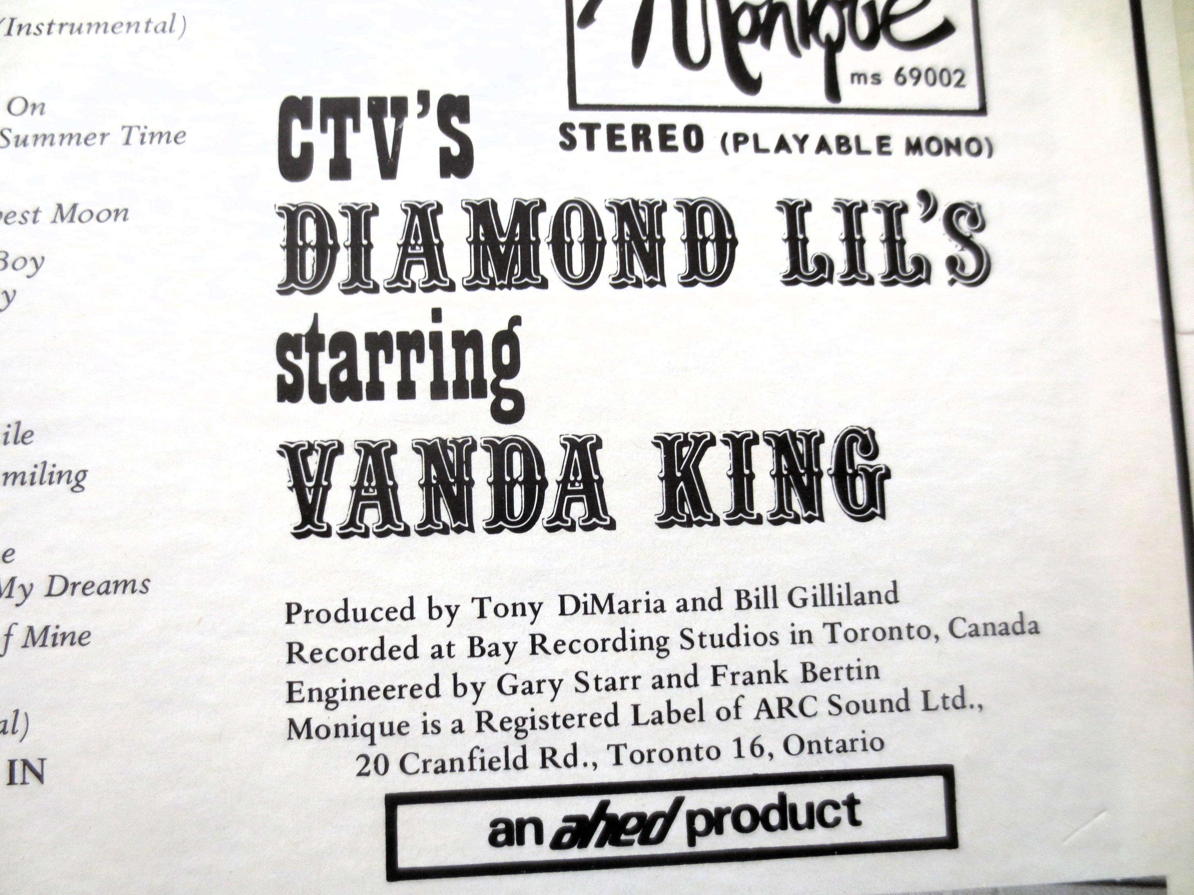 Vanda King – CTV's Diamond Lil's (1969) Vinyl LP