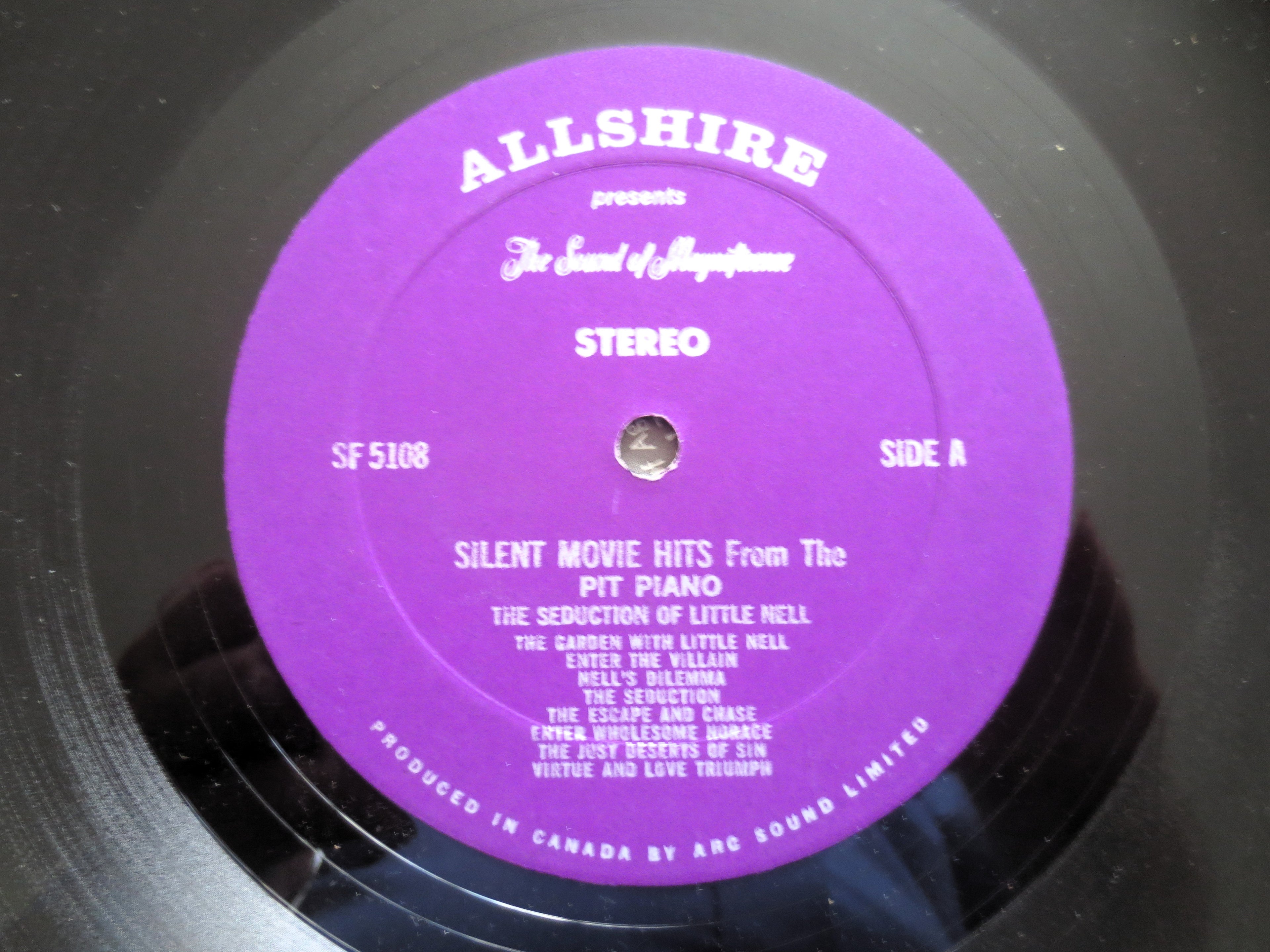 Silent Movie Hits from the Pit Piano (c.1960) Vinyl LP