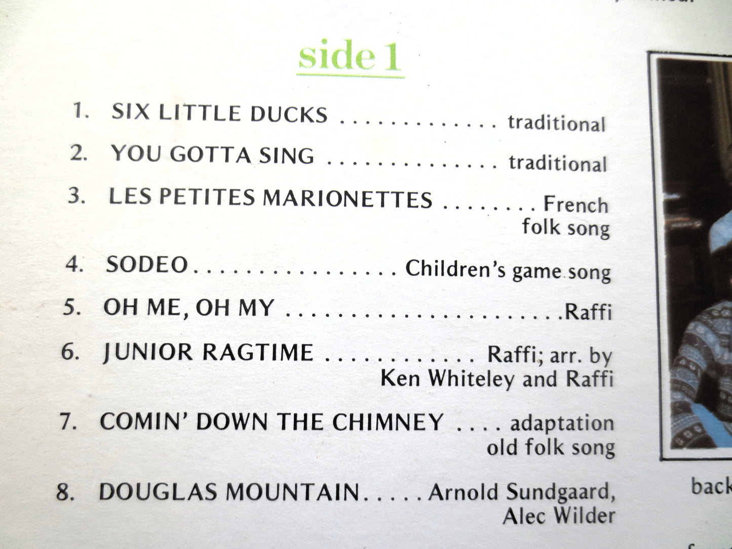 RAFFI, More SINGABLE SONGS, Children's Album, 1977 Record, Vinyl Lp