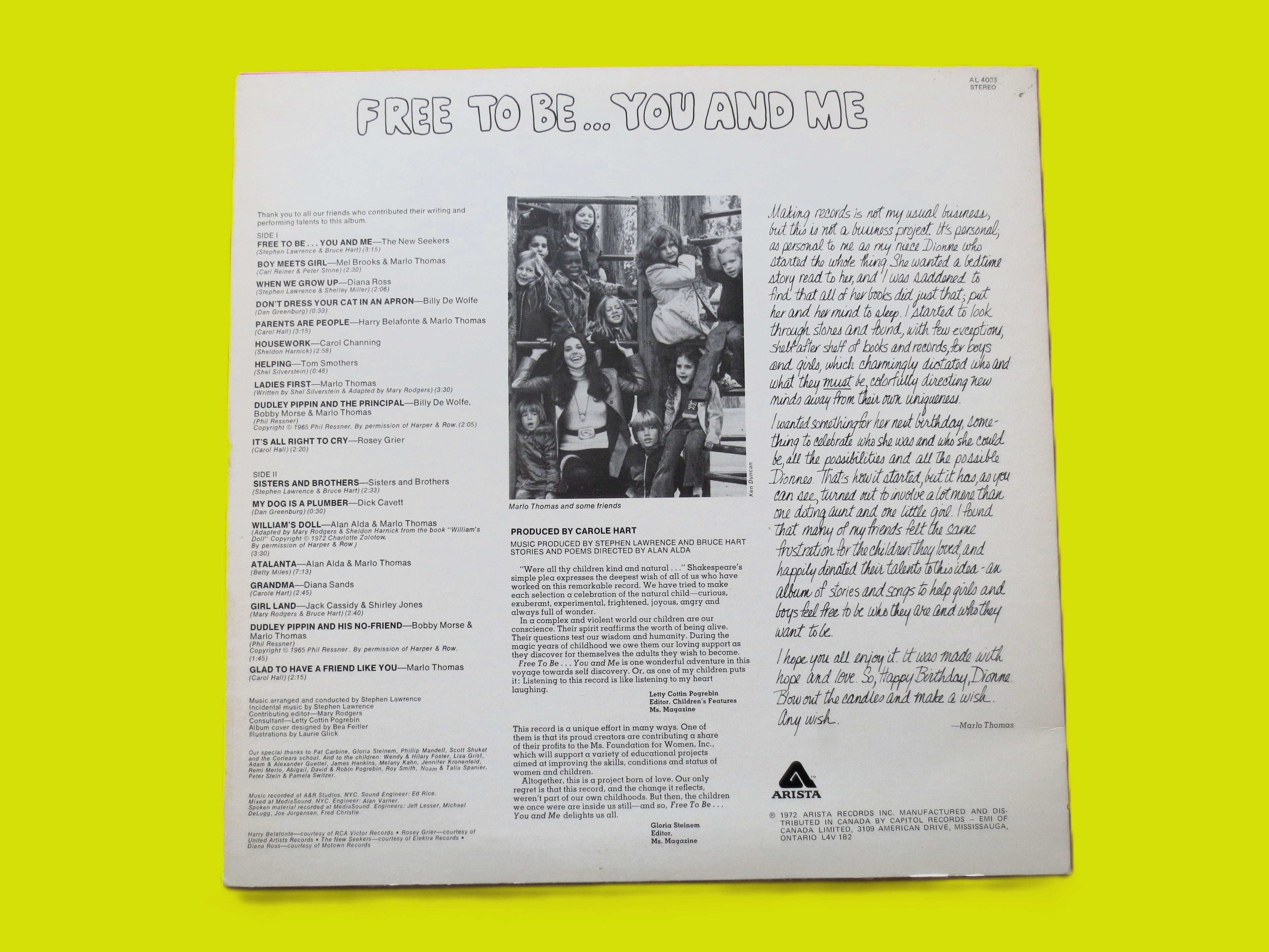 Marlo Thomas – Free to Be… You and Me (1972) Vinyl LP