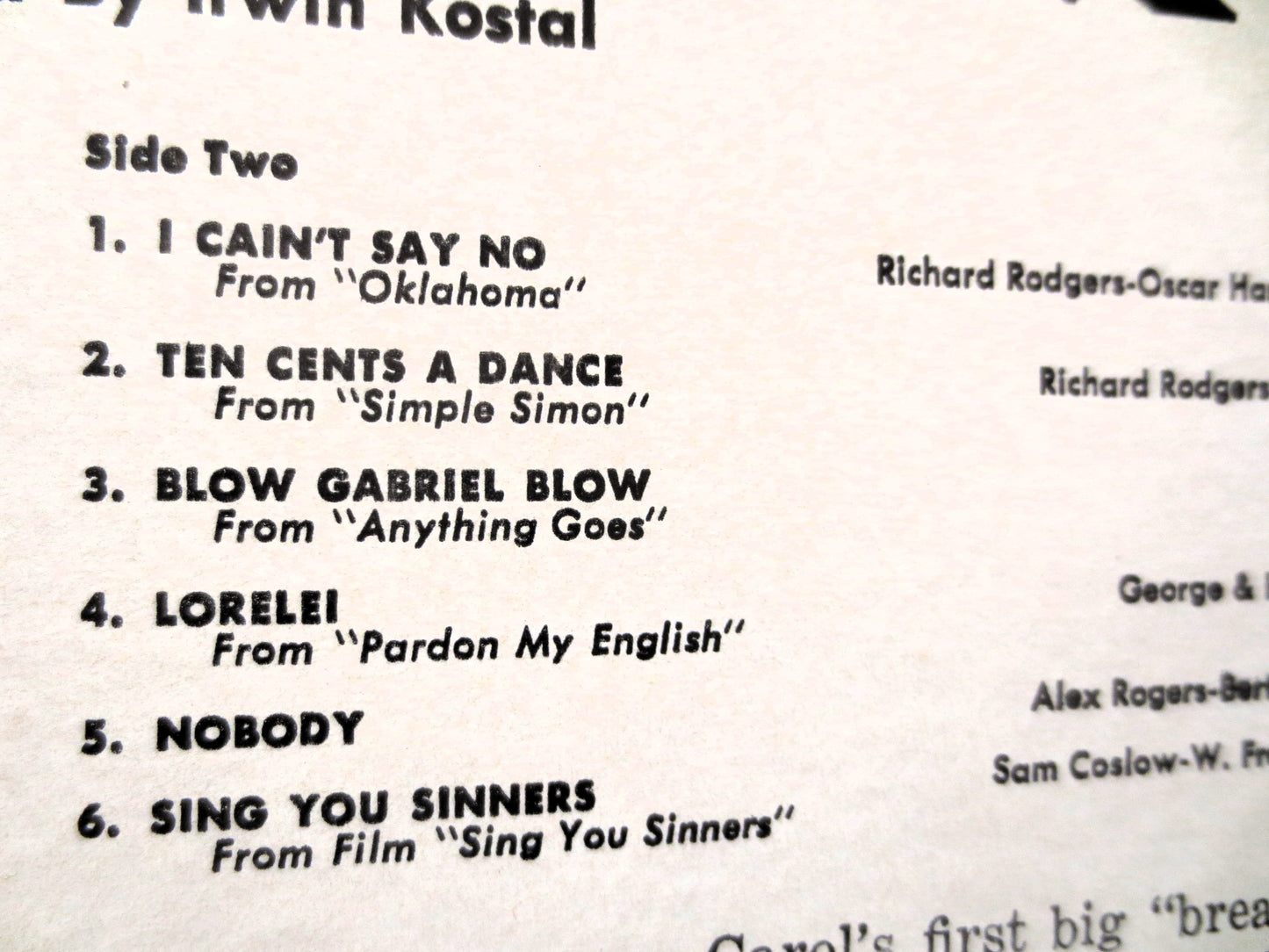 CAROL BURNETT, Debut Album, 1961 Record, Vinyl Lp