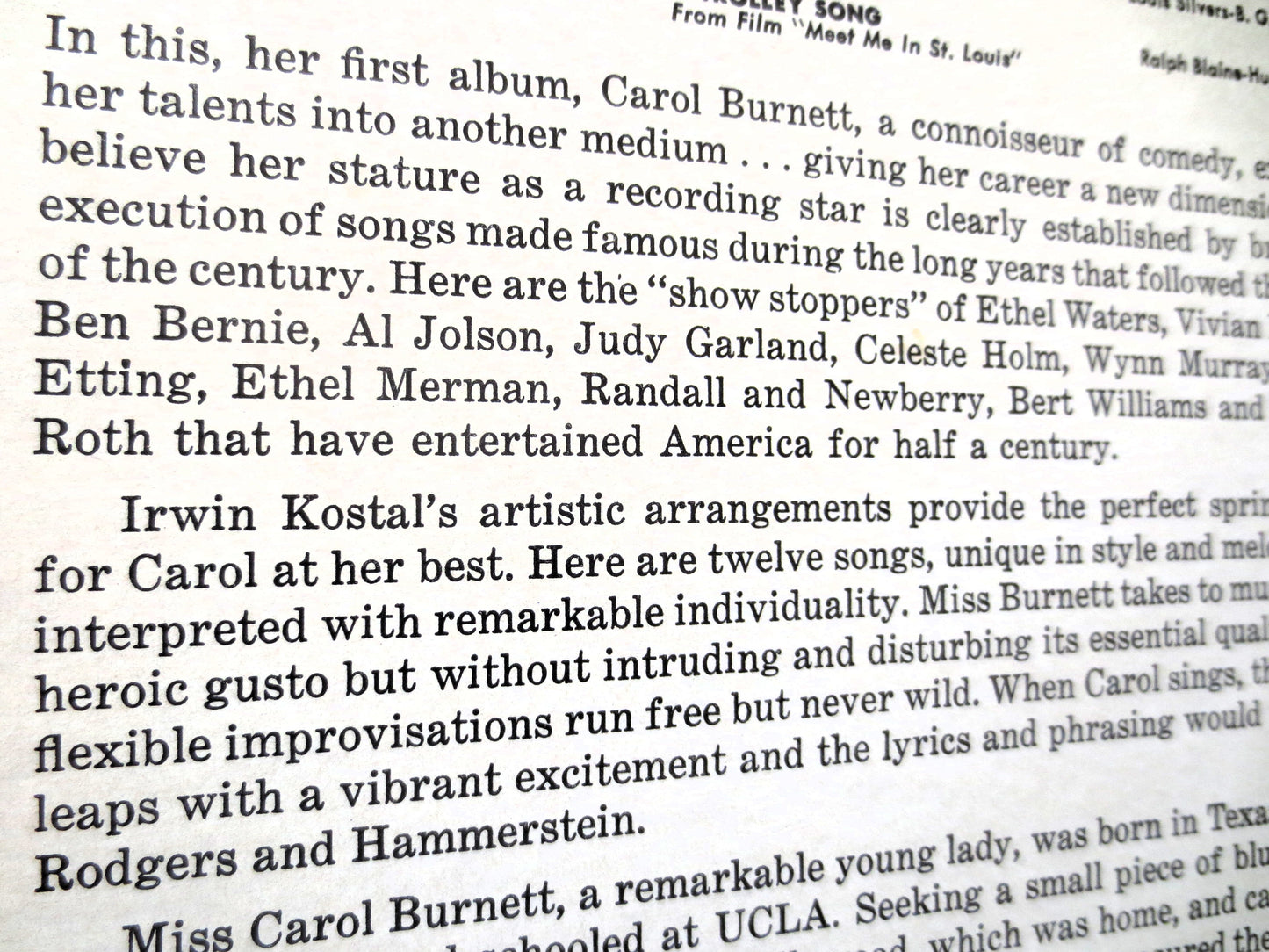 CAROL BURNETT, Debut Album, 1961 Record, Vinyl Lp