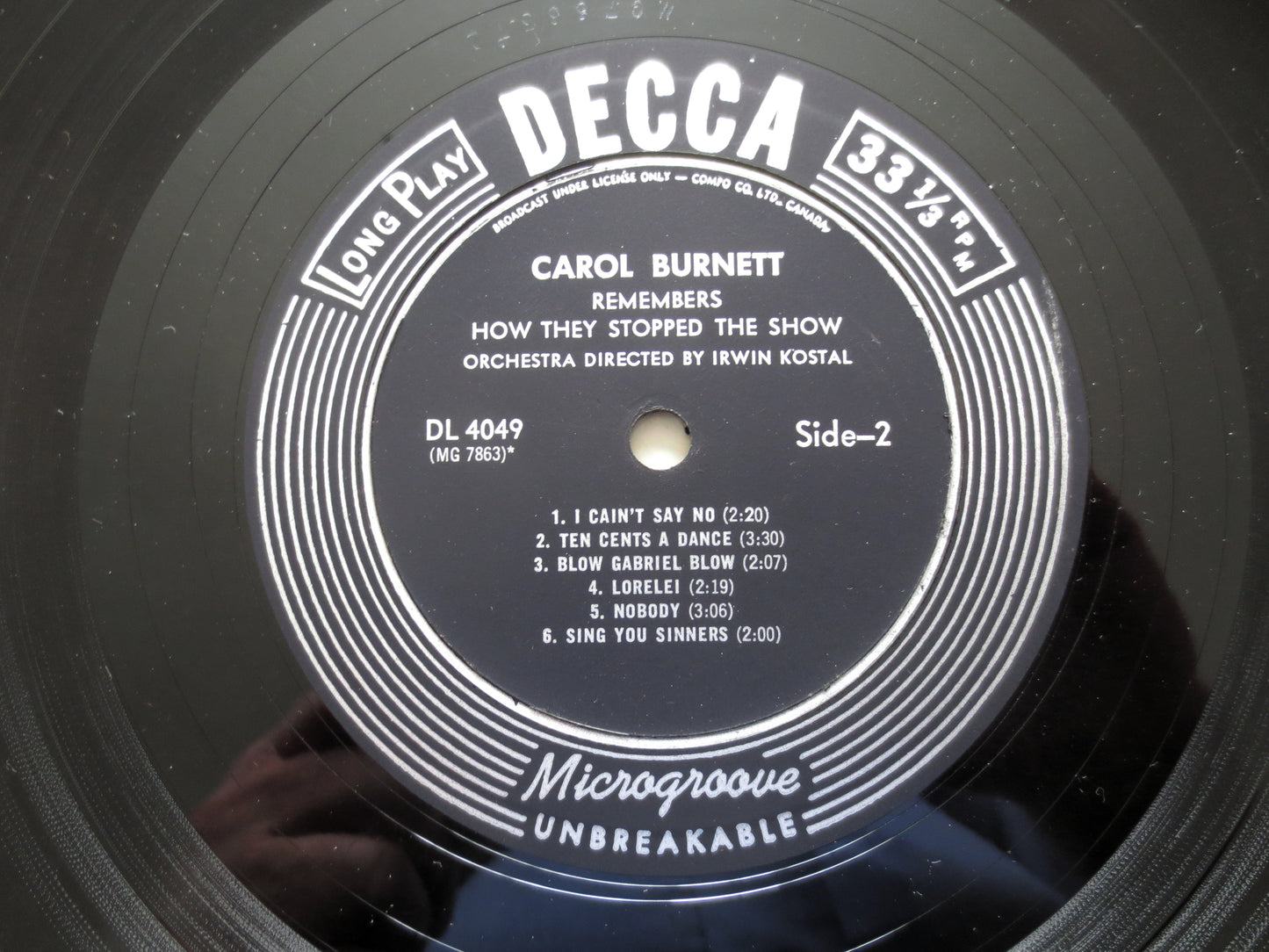 CAROL BURNETT, Debut Album, 1961 Record, Vinyl Lp