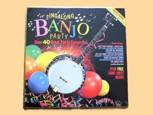 SINGALONG BANJO PARTY, Golden Banjo Classics, Vintage Album, 1984 Record, Vinyl Lp