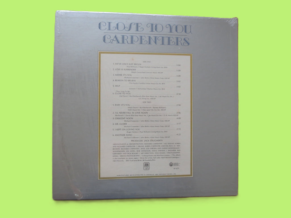 The Carpenters – Close to You (1970) Vinyl LP