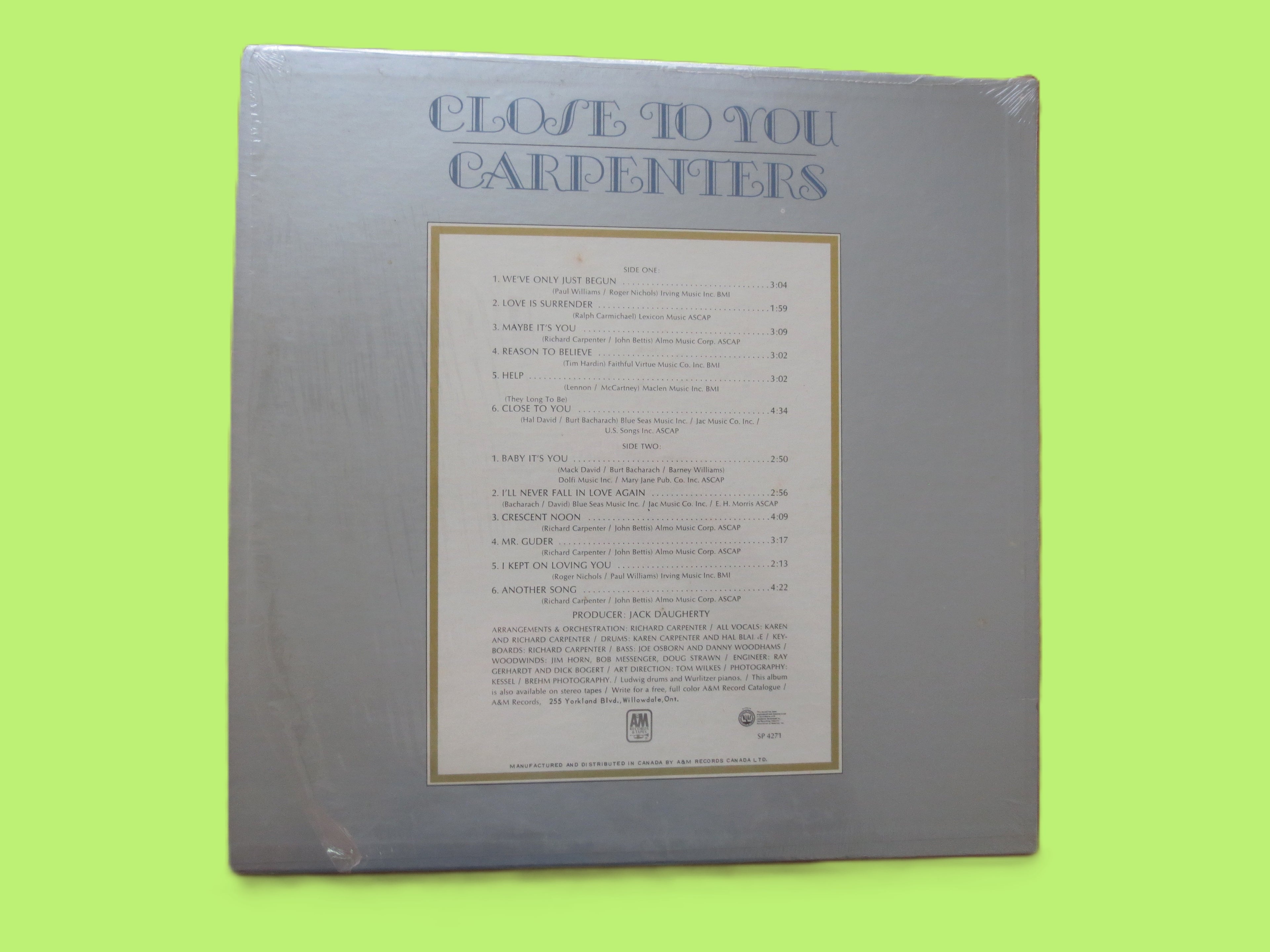The Carpenters – Close to You (1970) Vinyl LP