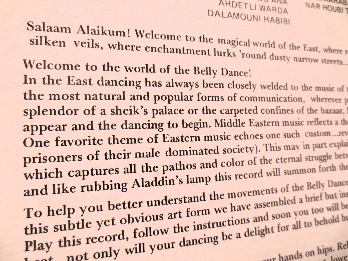 Belly Dance – The Wild Music and the How To (1966) Vinyl LP