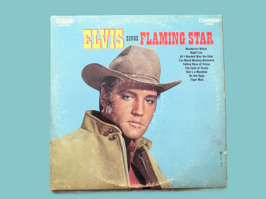 ELVIS PRESLEY, Flaming Star, Vintage Album, 1975 Record, Vinyl Lp