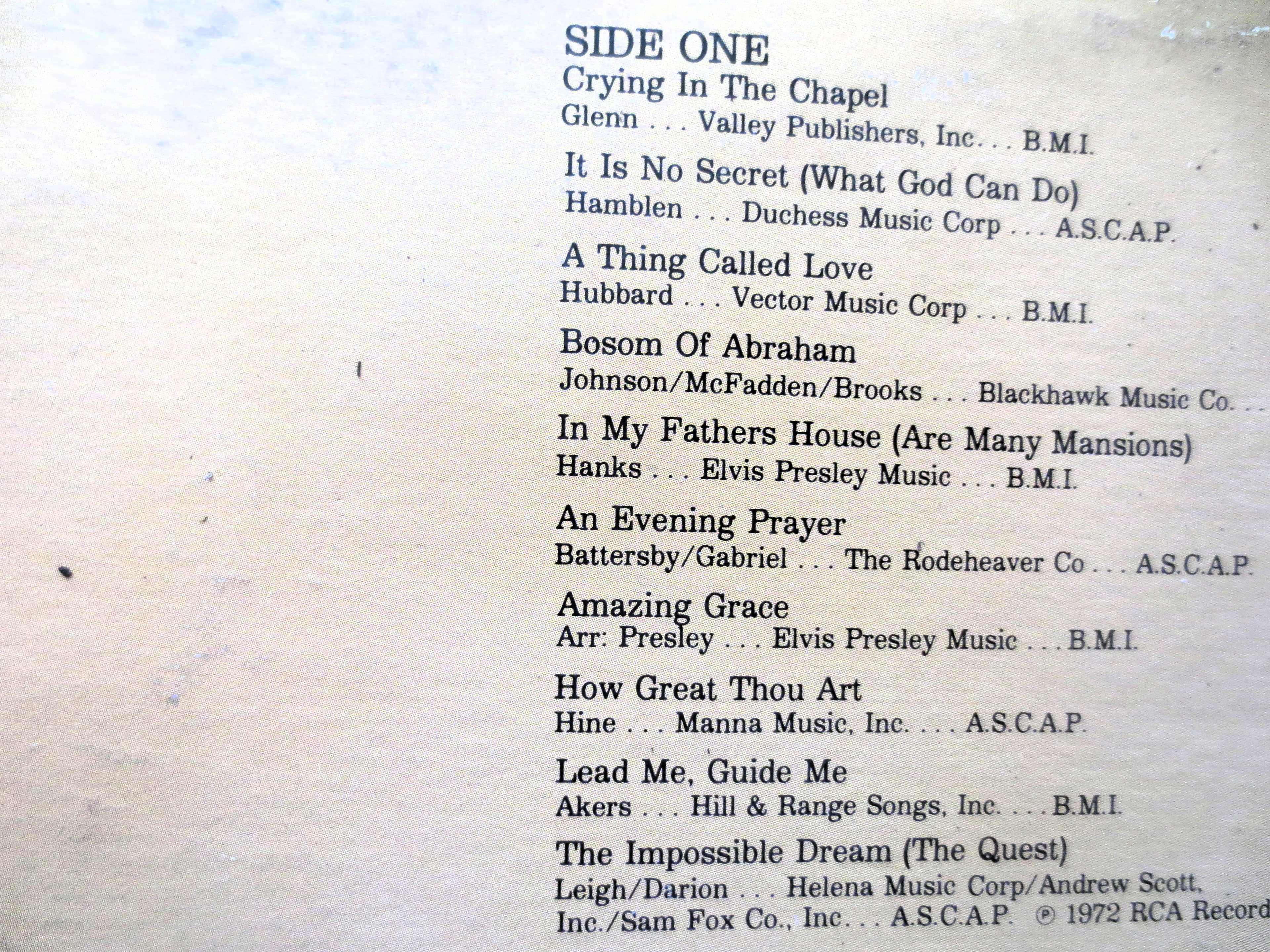 Elvis Presley – Inspirations (1981) Vinyl LP