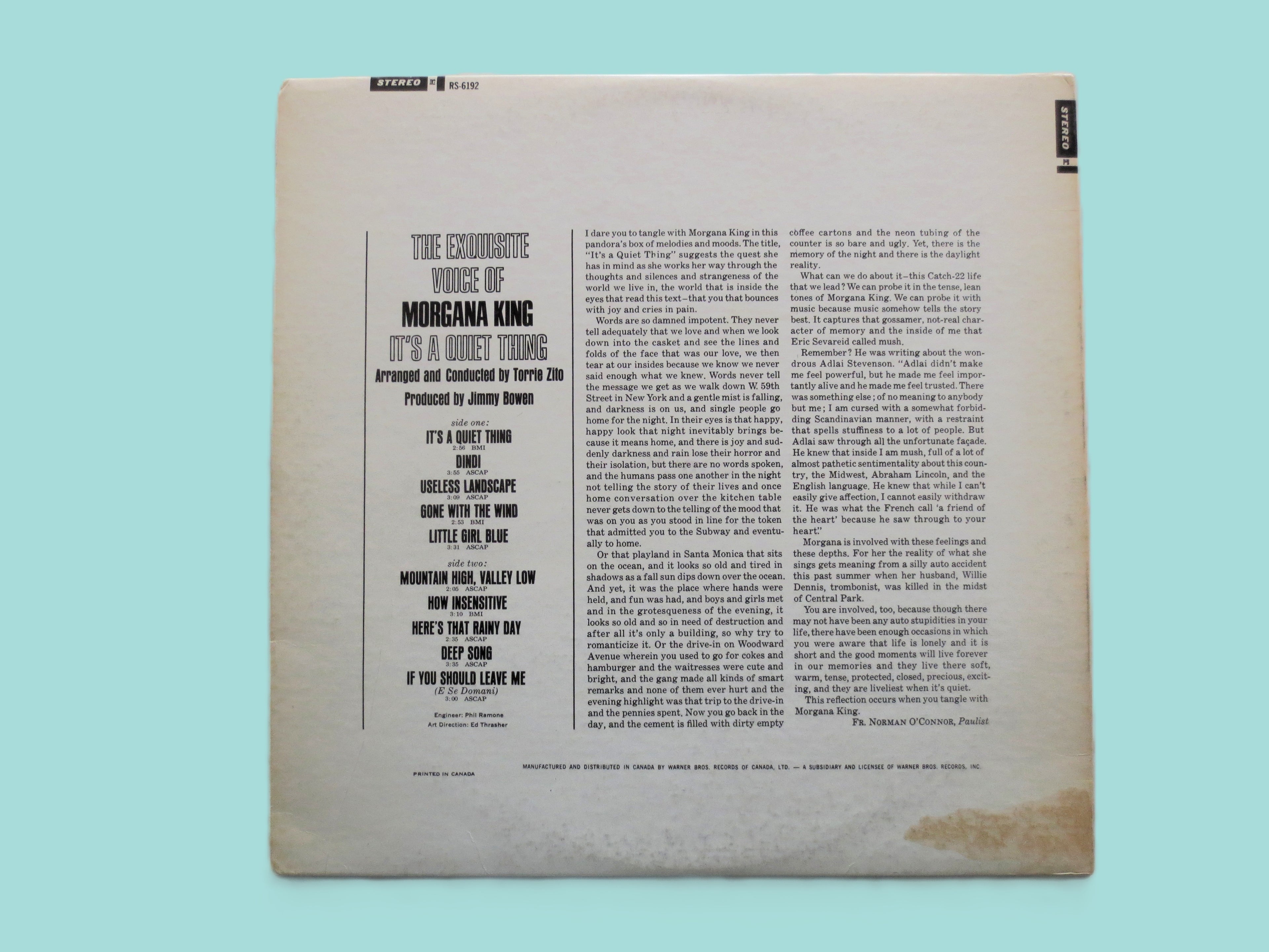 Morgana King – It's a Quiet Thing (1966) Vinyl LP