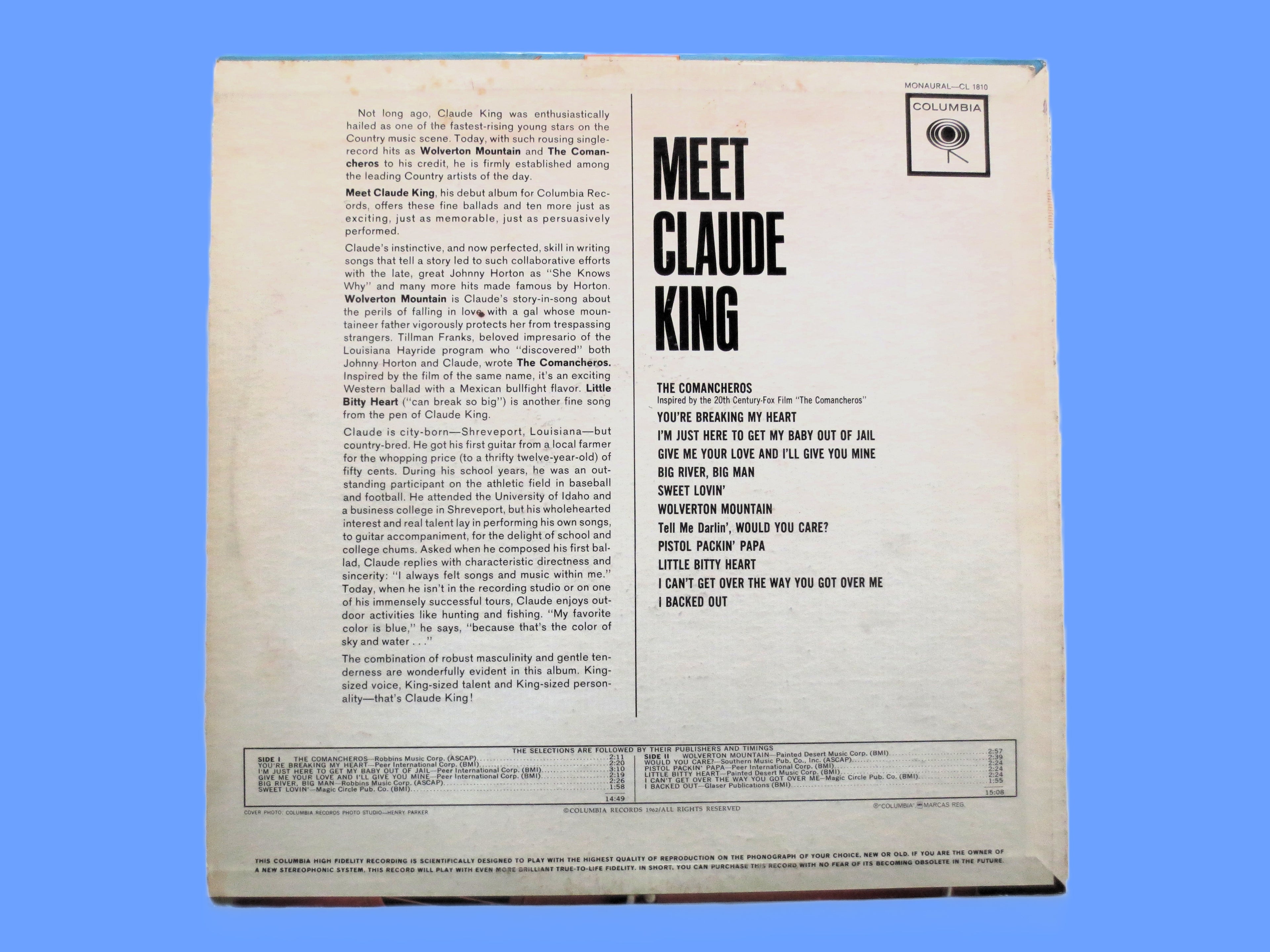 Claude King – Meet Claude King (1962) Vinyl LP