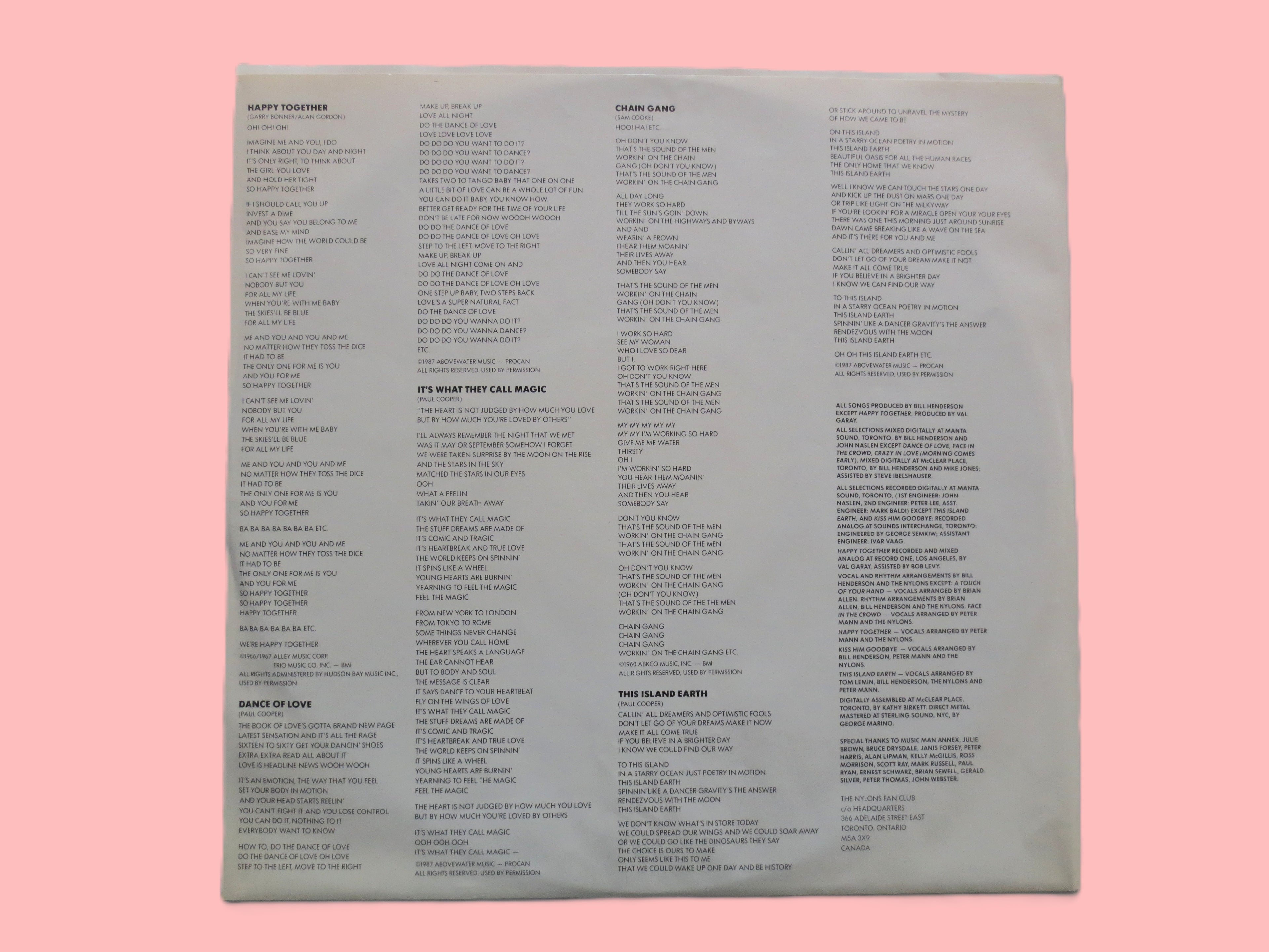 The Nylons – Happy Together (1987) Vinyl LP