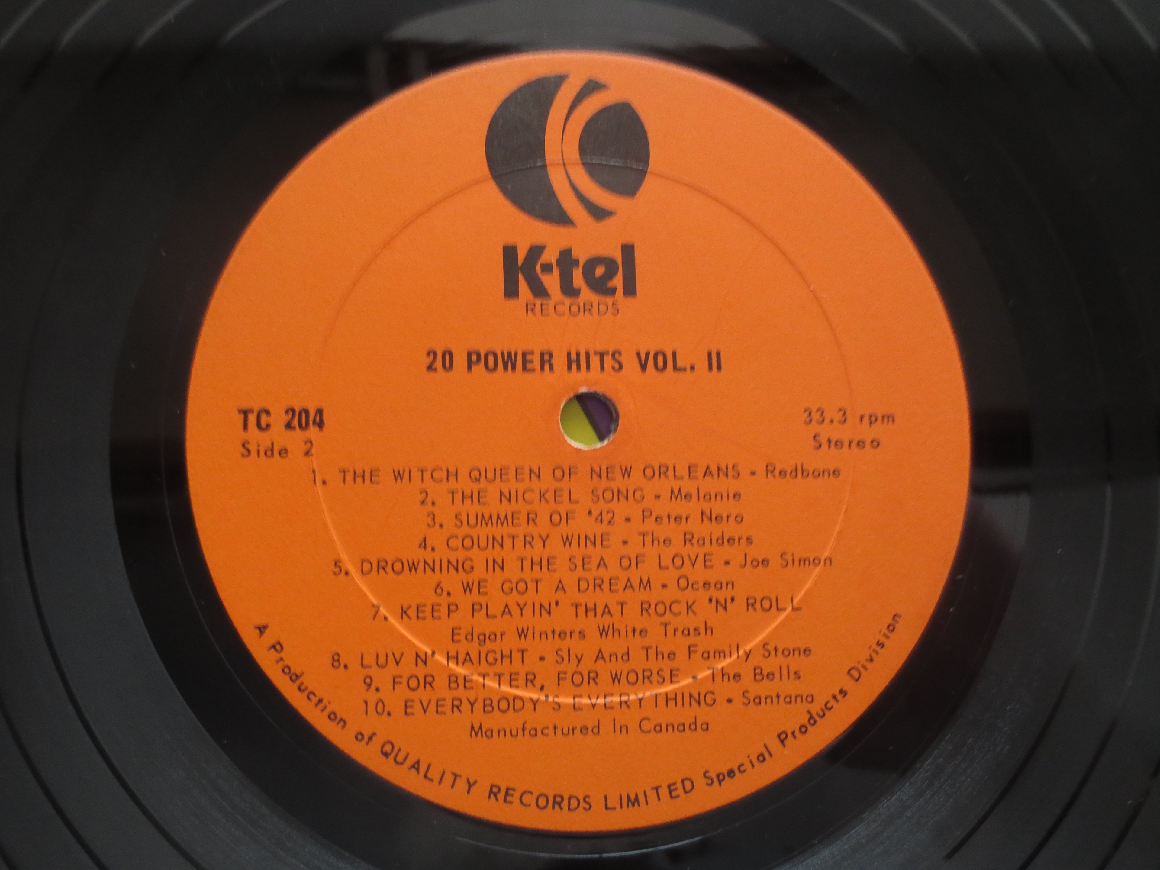 K-Tel – 20 Power Hits (c. 1970) Vinyl LP